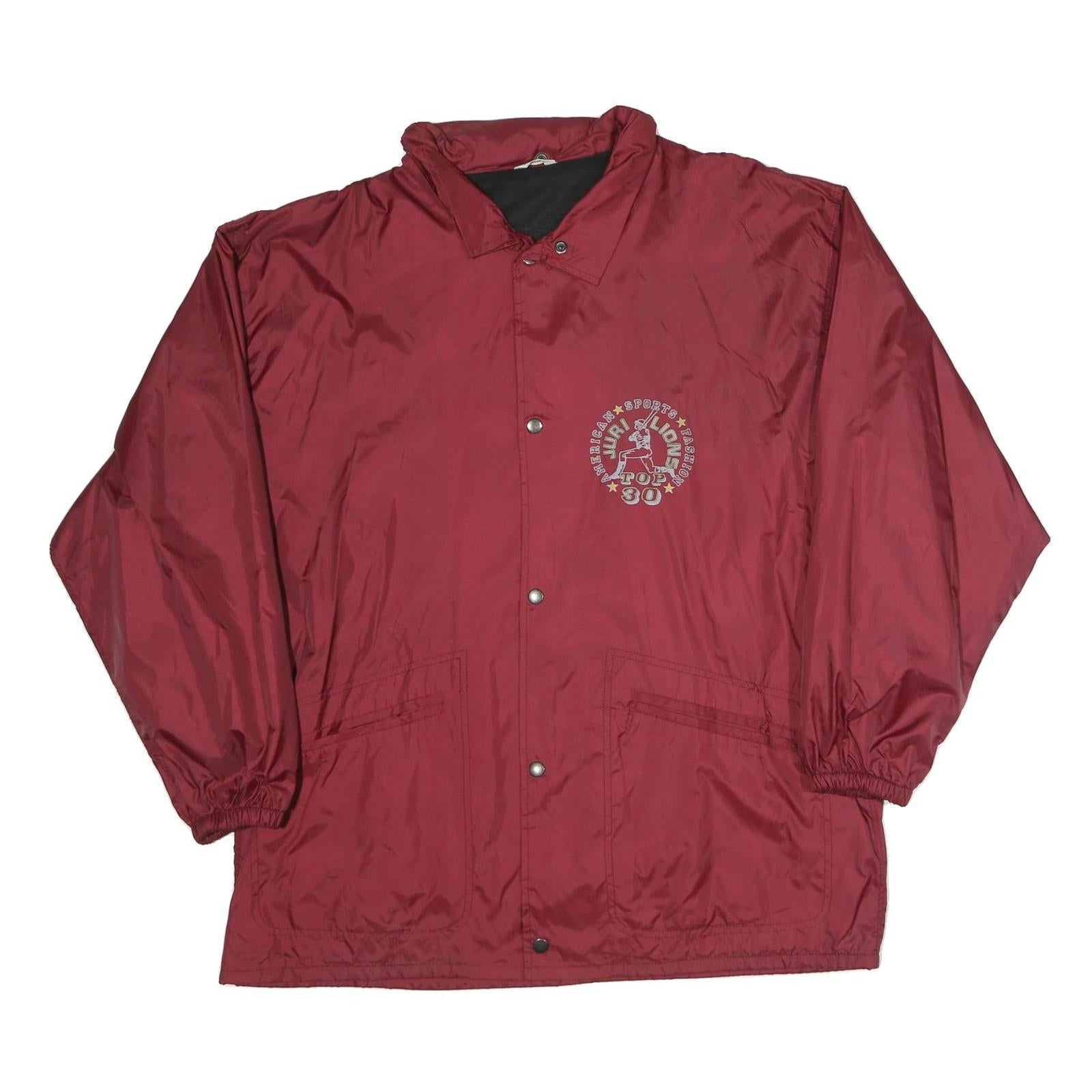 Mens Red Burgundy Polyester Blend Sports Zip Up Jacket L Printed Graphic Top 30 Refurbished - N/A refurbished available on Cerqular