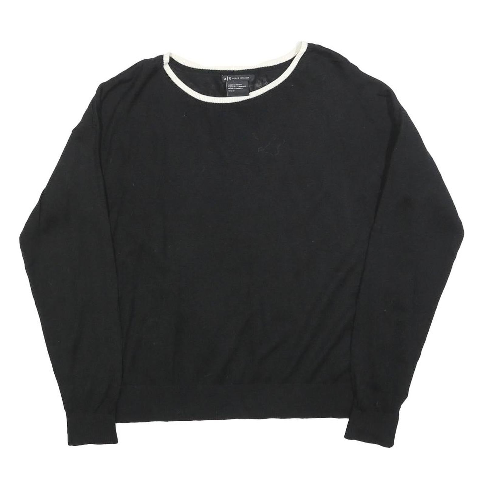Buy ARMANI EXCHANGE Womens Black Plain Crew Neck Basic Knit Jumper M Slim Refurbished - $45.49 ARMANI EXCHANGE Womens Black Plain Crew Neck Basic Knit Jumper M Slim Refurbished - N/A refurbished available on Cerqular