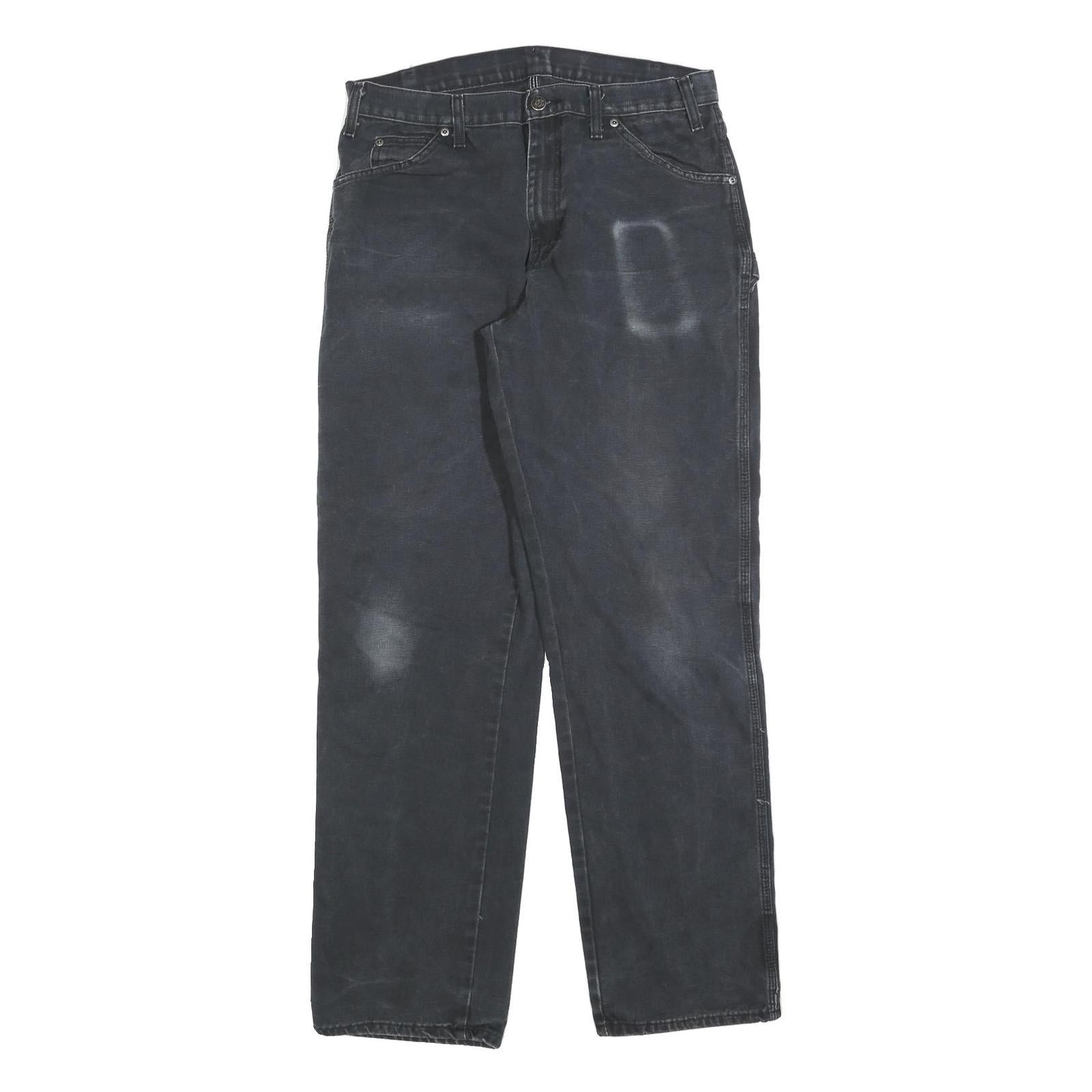 DICKIES Mens Regular Fit Black Denim Cotton Blend Jeans W34 L34 Workwear Refurbished - N/A refurbished available on Cerqular