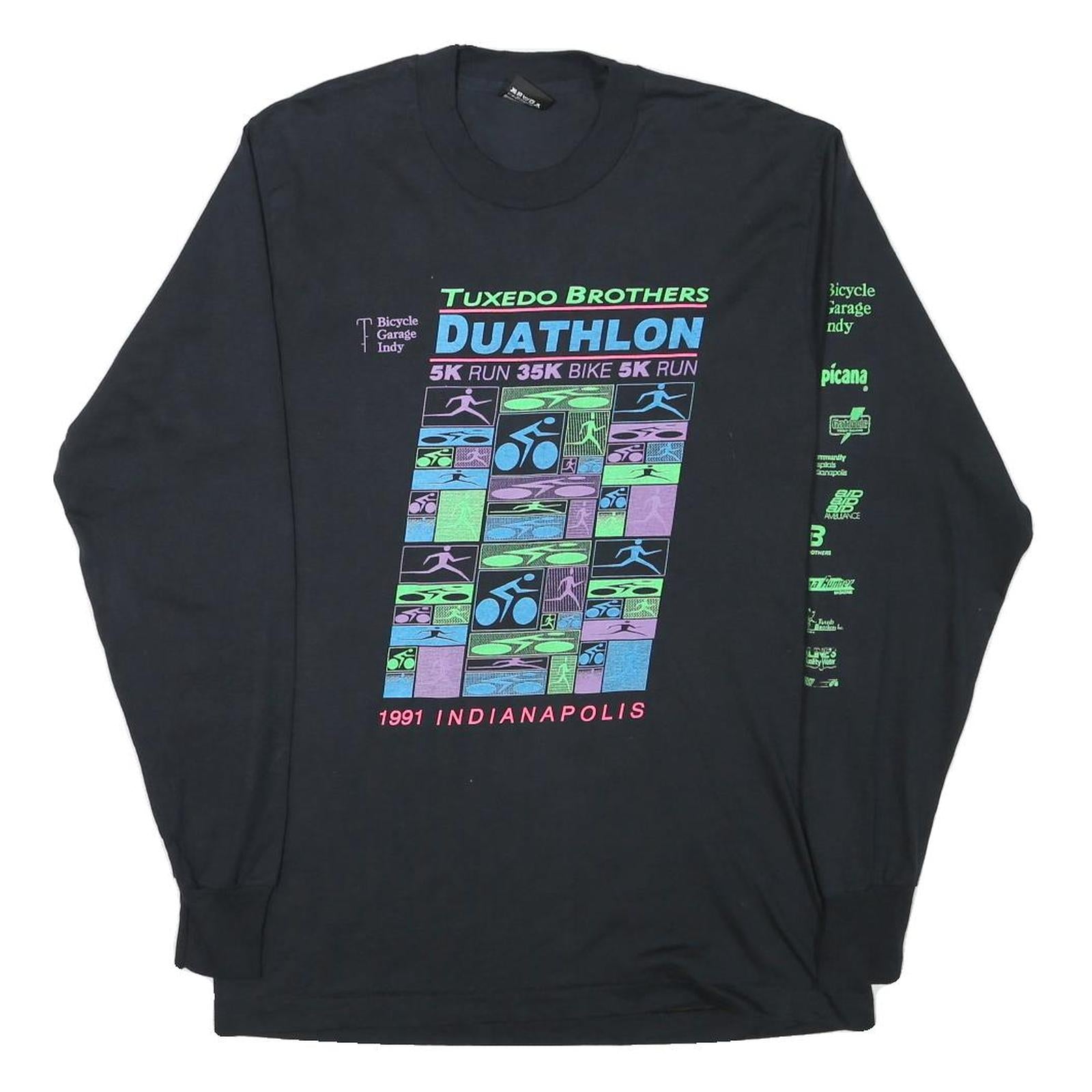 THE BEST Mens Black Tuxedo Brothers Duathlon Long Sleeve Crew Neck Graphic Refurbished - N/A refurbished available on Cerqular
