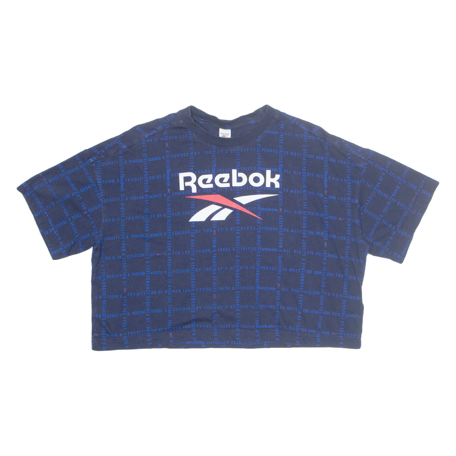 REEBOK Cropped Womens T-Shirt Blue L Refurbished - N/A refurbished available on Cerqular