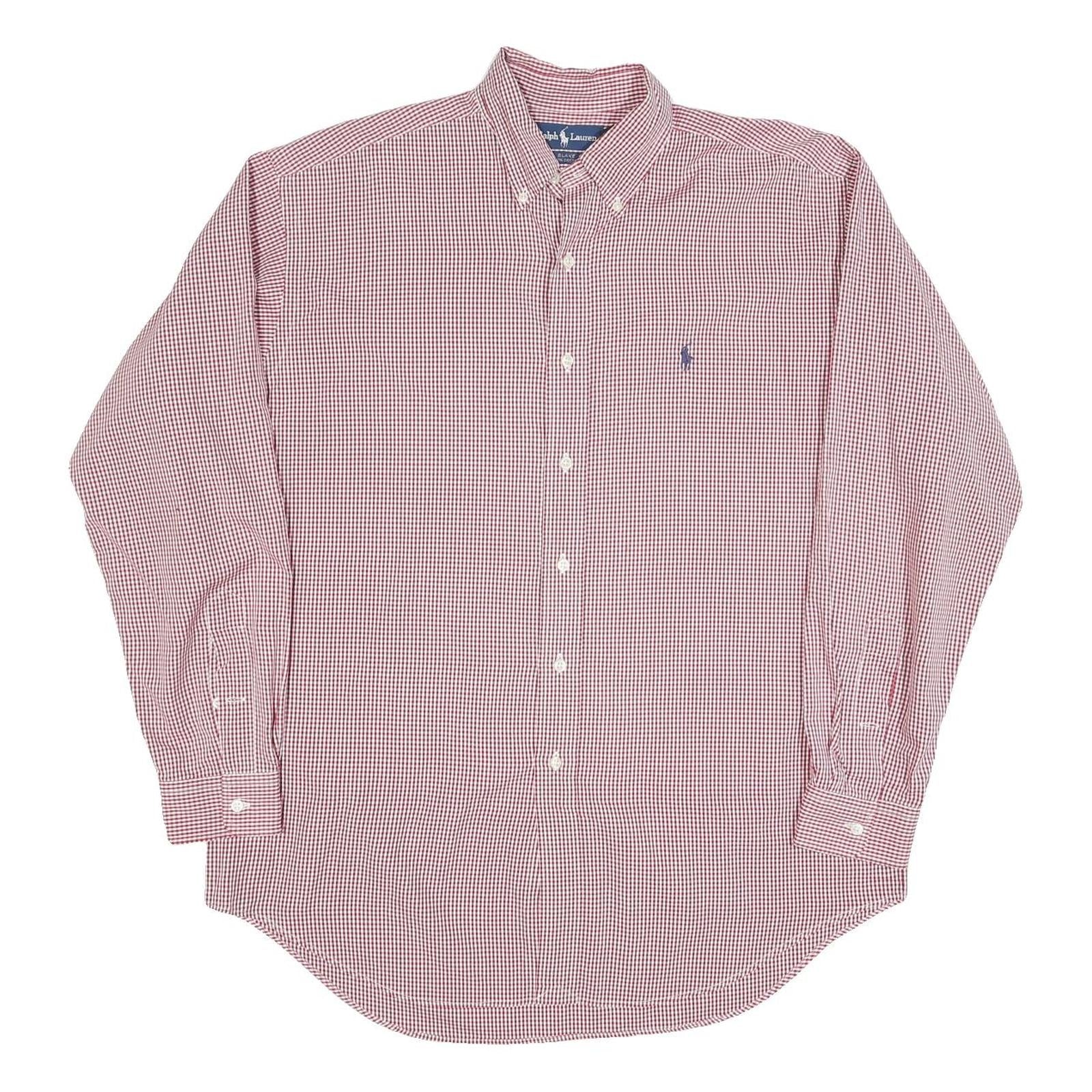 RALPH LAUREN Mens Red & White Check Shirt M Classic Cotton Blend Button-Down Refurbished - N/A refurbished available on Cerqular