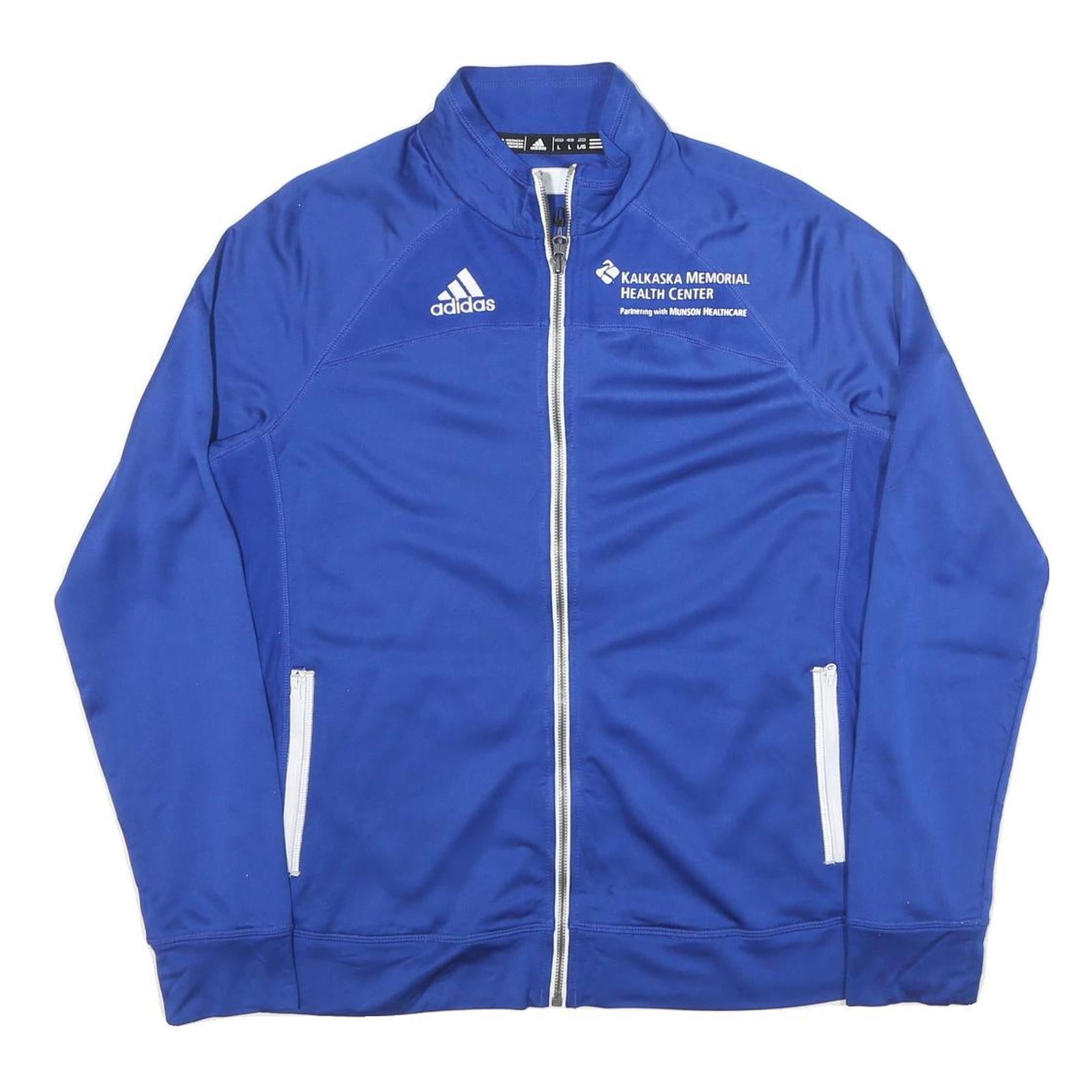 ADIDAS Mens Blue & White Track Jacket L Polyester Blend Zip Climacool Sport Refurbished - N/A refurbished available on Cerqular