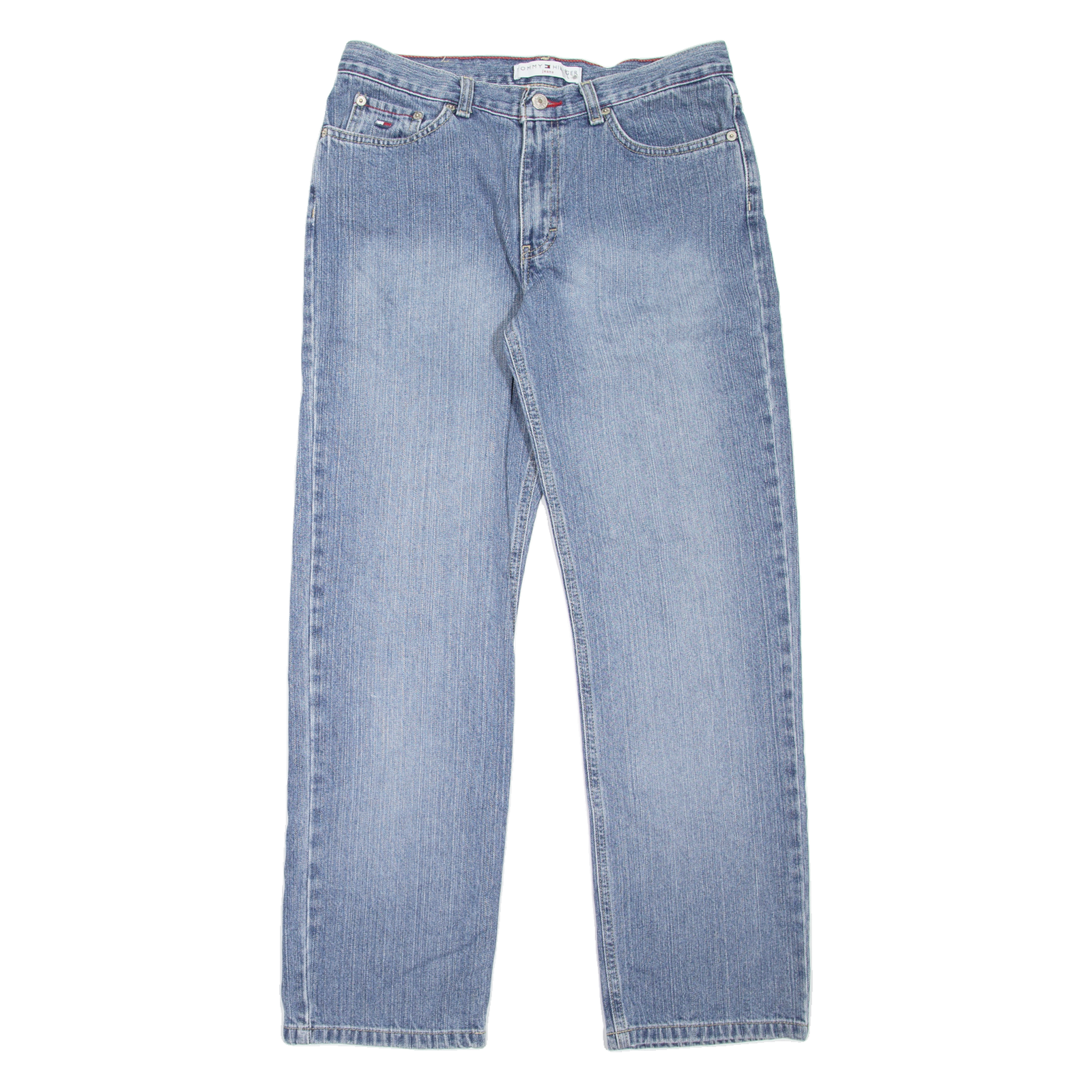 TOMMY HILFIGER Womens Jeans Blue Regular Straight Stone Wash W31 L29 Refurbished - N/A refurbished available on Cerqular