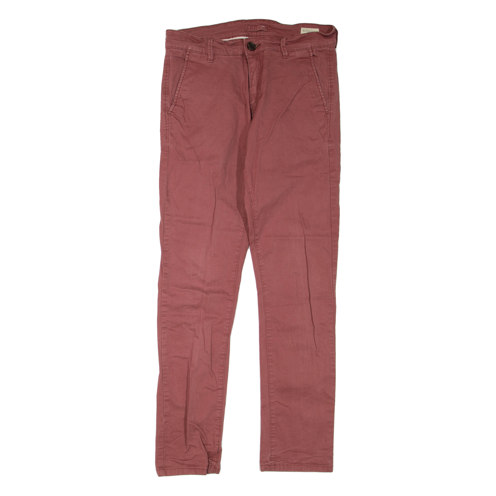 SELECTED HOMME Chino Mens Trousers Red Regular Skinny W30 L32 Refurbished - N/A refurbished available on Cerqular