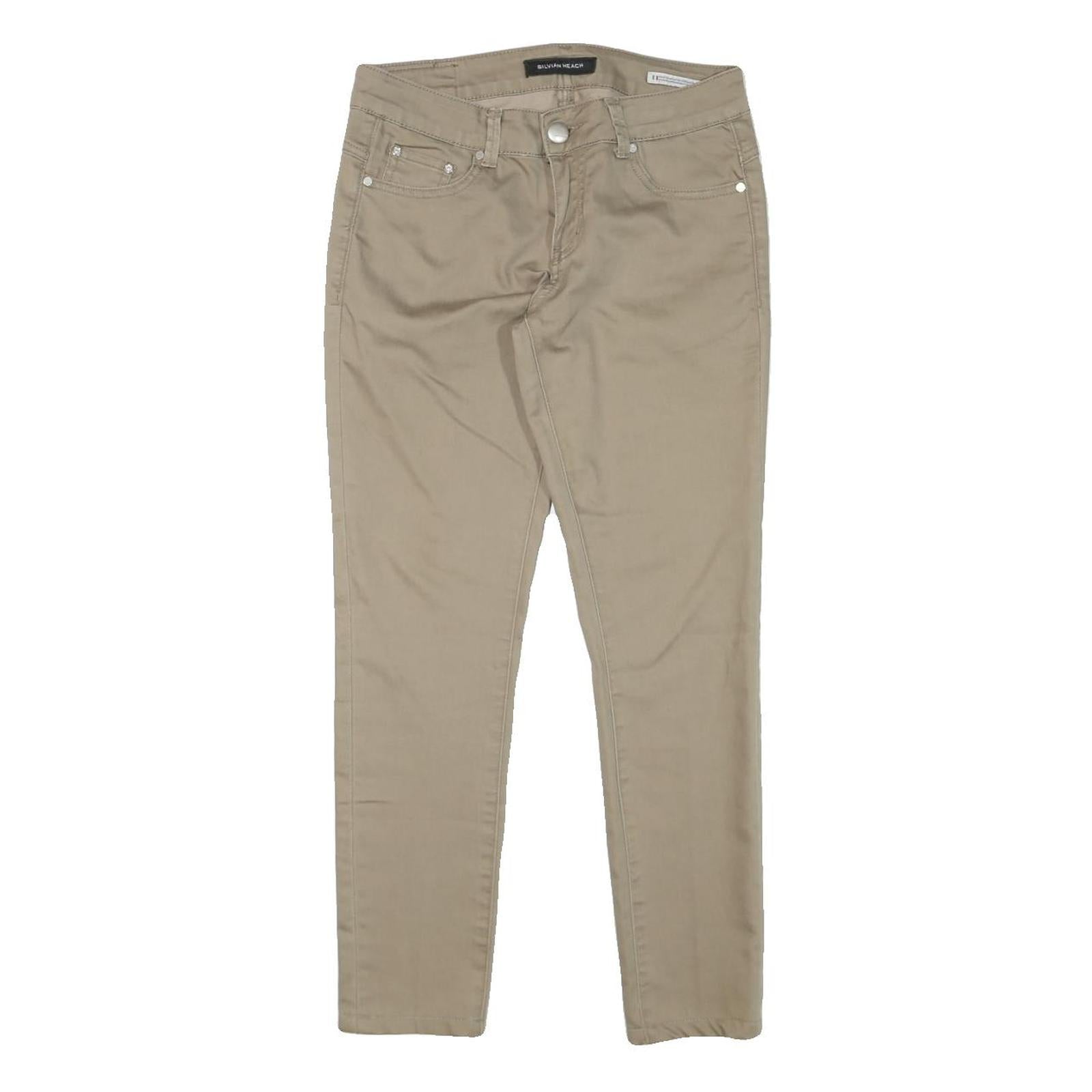 SYLVIAN HEACH Womens Slim Beige Cotton Blend Trousers W28 L25 Casual Wear Refurbished - N/A refurbished available on Cerqular