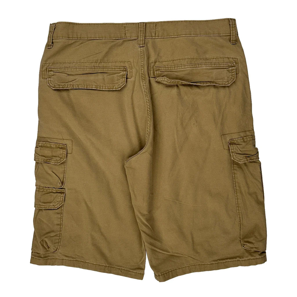 Wrangler Cargo Shorts - 34W 11L Khaki Cotton Refurbished - Thrifted (note: this is a term often used to describe second- refurbished available on Cerqular