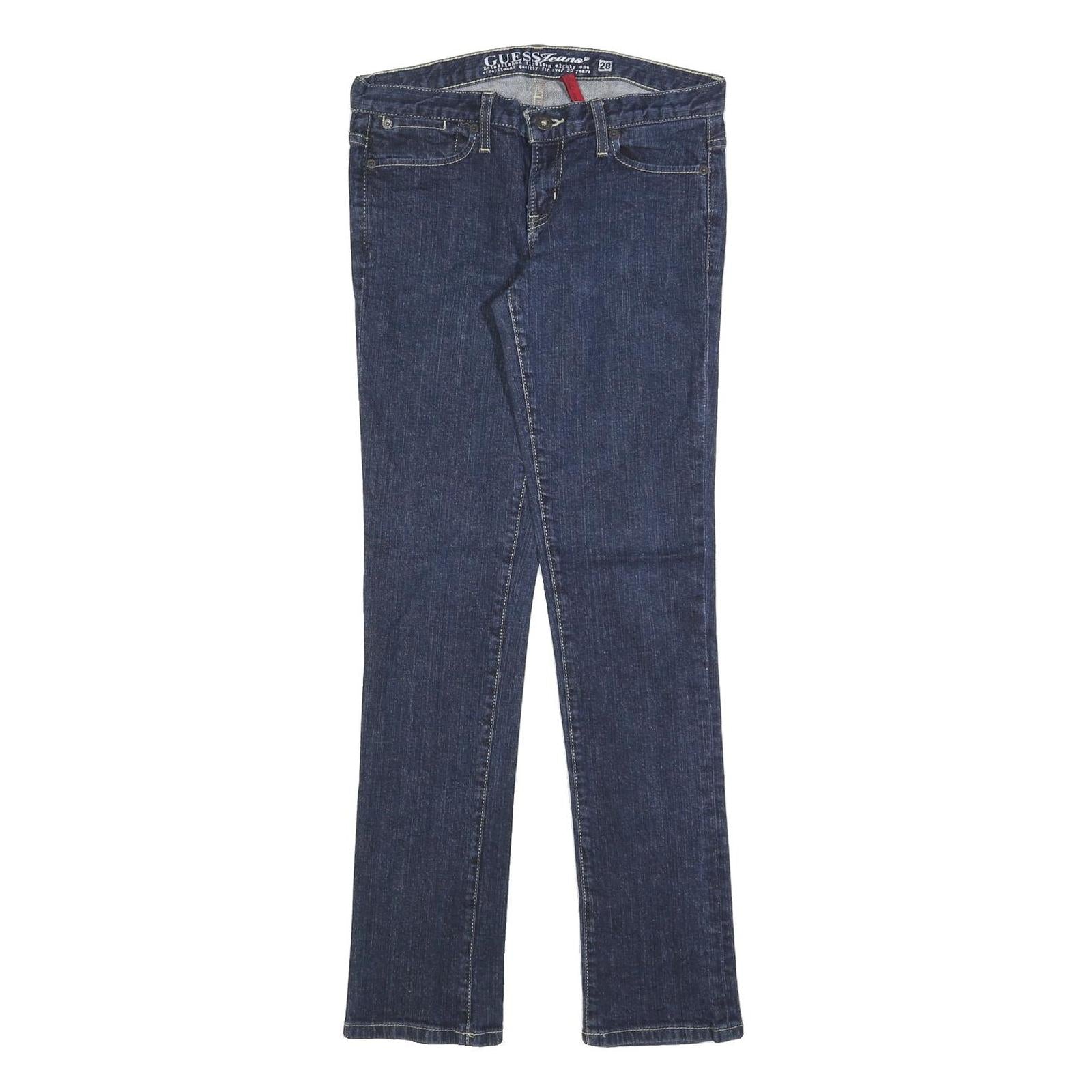 GUESS Womens Dark Blue Slim Straight Denim Jeans W28 L32 Stretch Cotton Blend Refurbished - N/A refurbished available on Cerqular