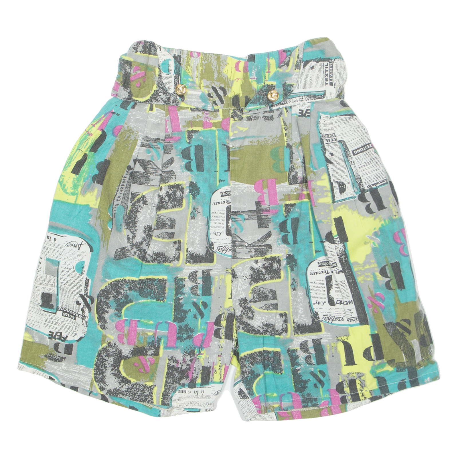 SORBOLI Womens Chino Shorts Green 90s Crazy Pattern XS W24 Refurbished - N/A refurbished available on Cerqular