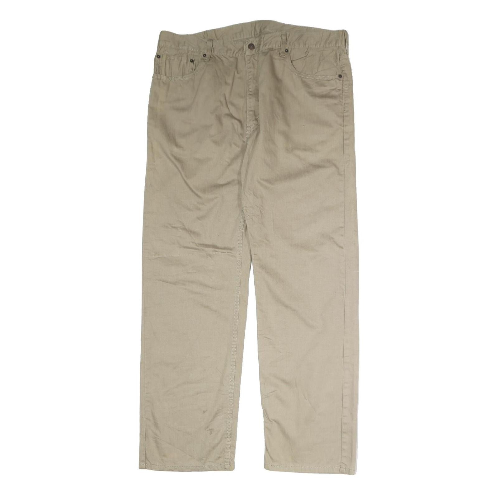 LEVI'S Mens Cotton Beige Regular Straight Trousers W40 L32 Classic Casual Zip Refurbished - N/A refurbished available on Cerqular