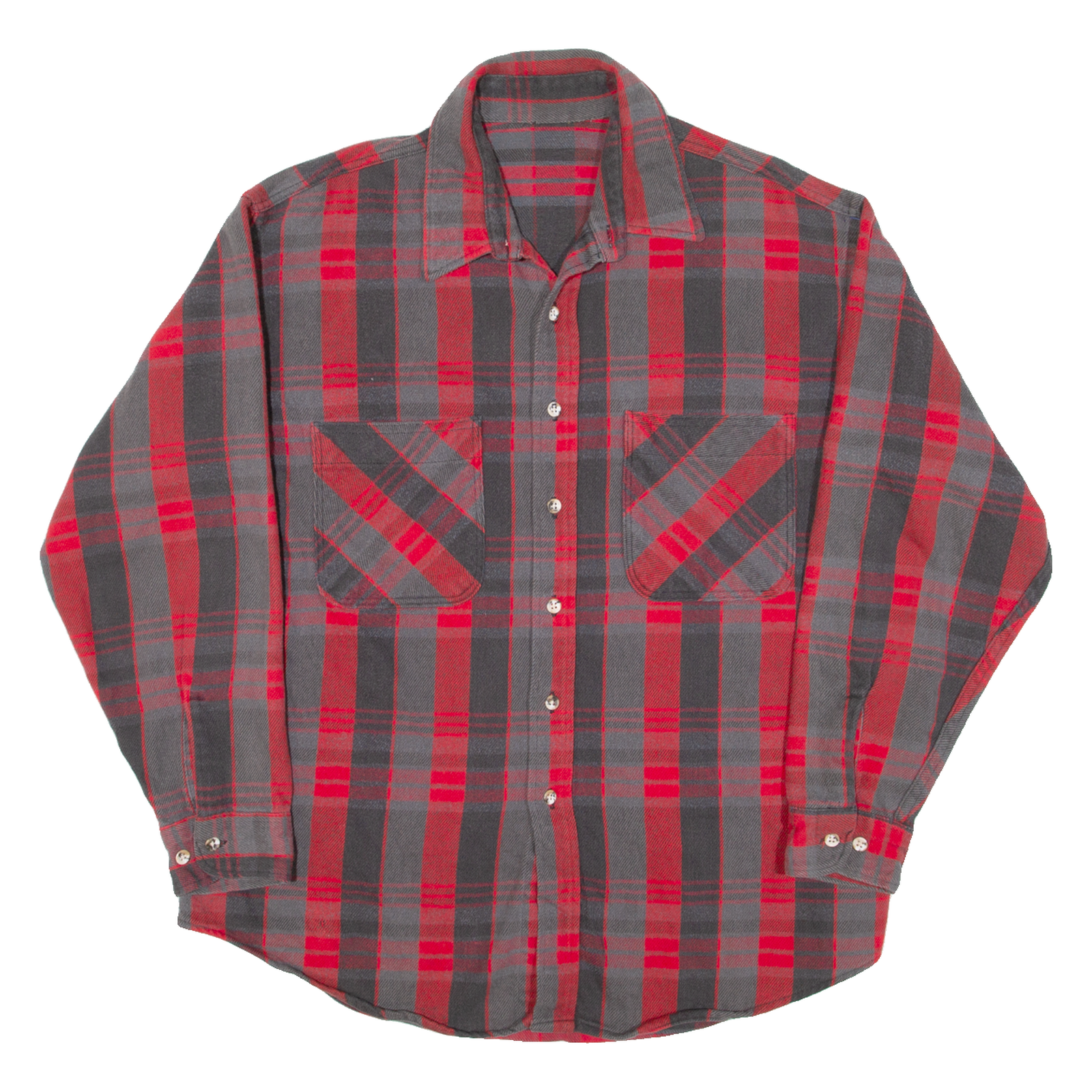 Mens Flannel Shirt Red Check Long Sleeve XL Refurbished - N/A refurbished available on Cerqular