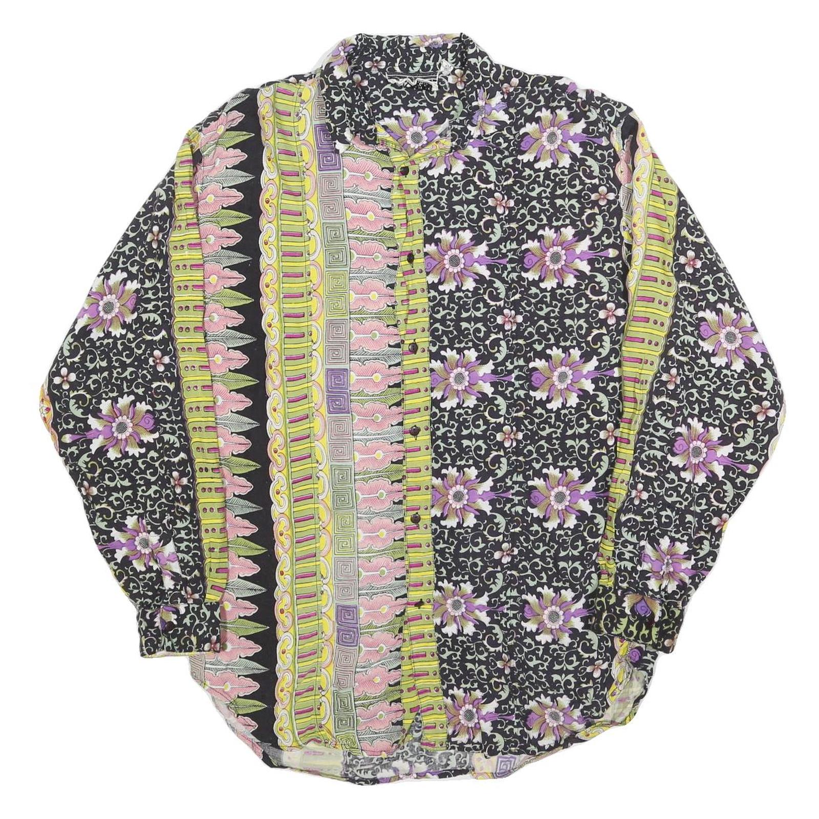 DARA GROFF Mens Black & Purple Patterned Shirt L Cotton Blend Casual Stylish Refurbished - N/A refurbished available on Cerqular