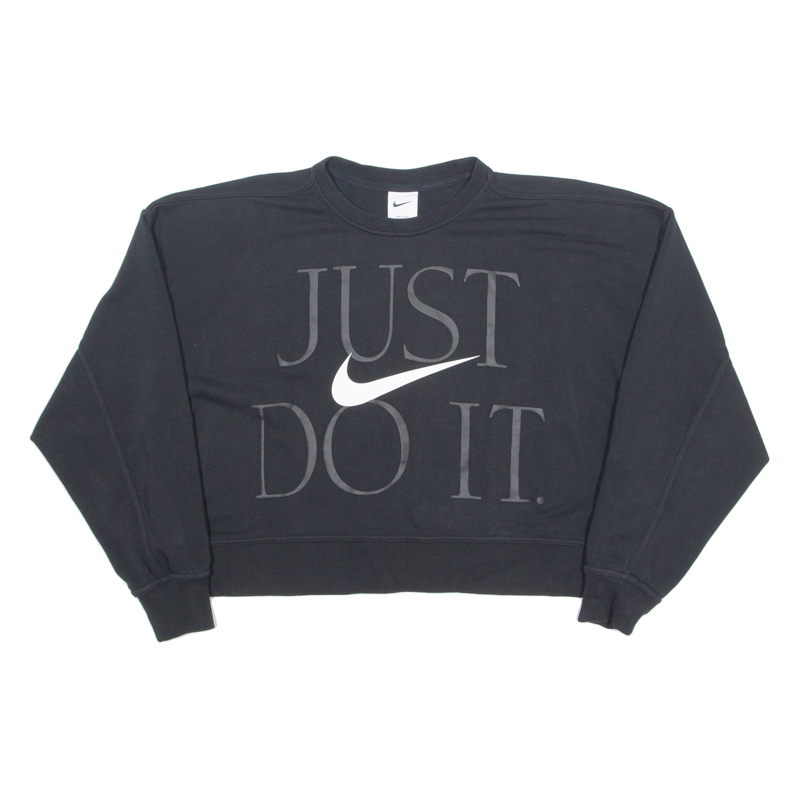 NIKE Cropped Womens Sweatshirt Black Crew Neck M Refurbished - N/A refurbished available on Cerqular