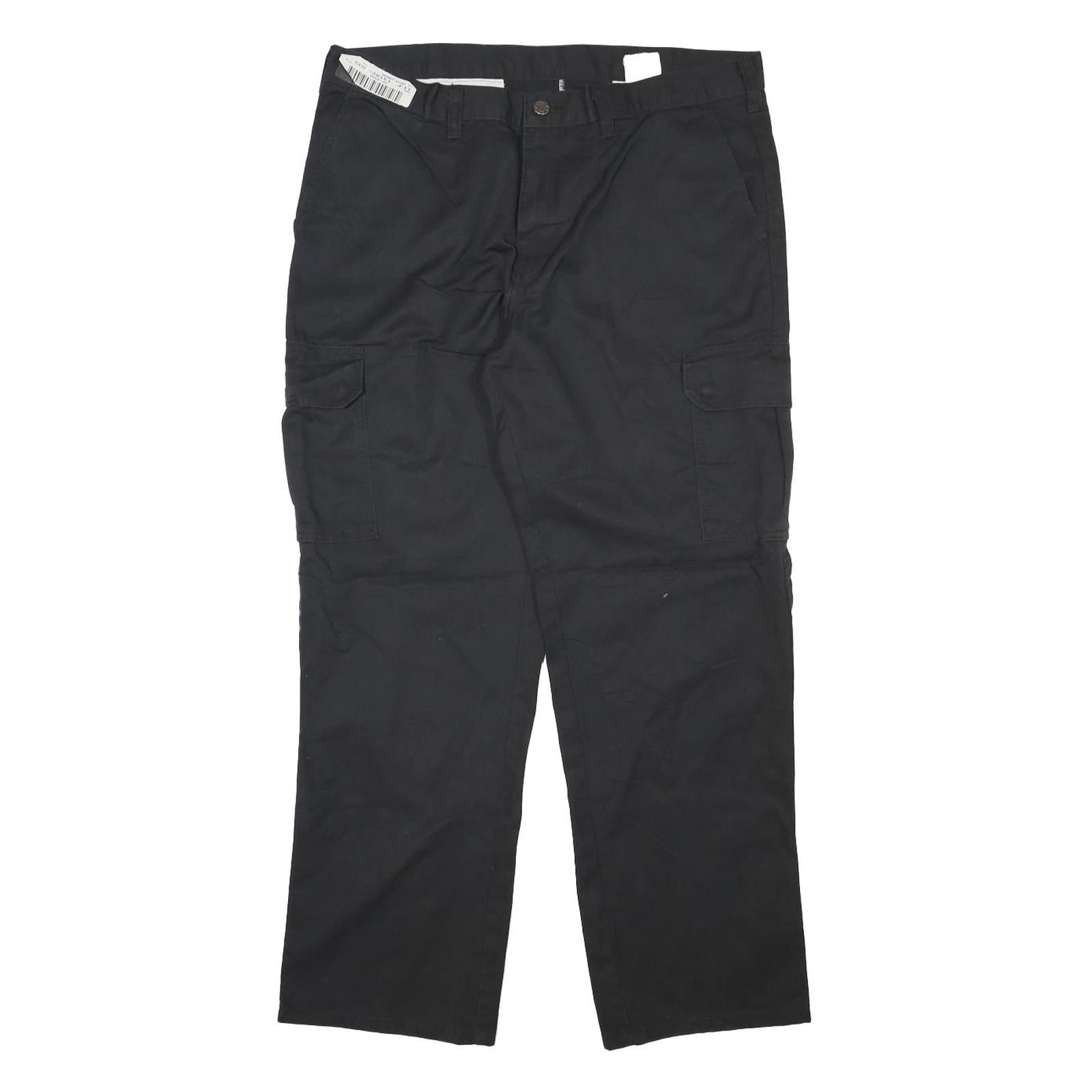 DICKIES Mens Black Regular Fit Straight Cargo Trousers W35 L29 Workwear Refurbished - N/A refurbished available on Cerqular