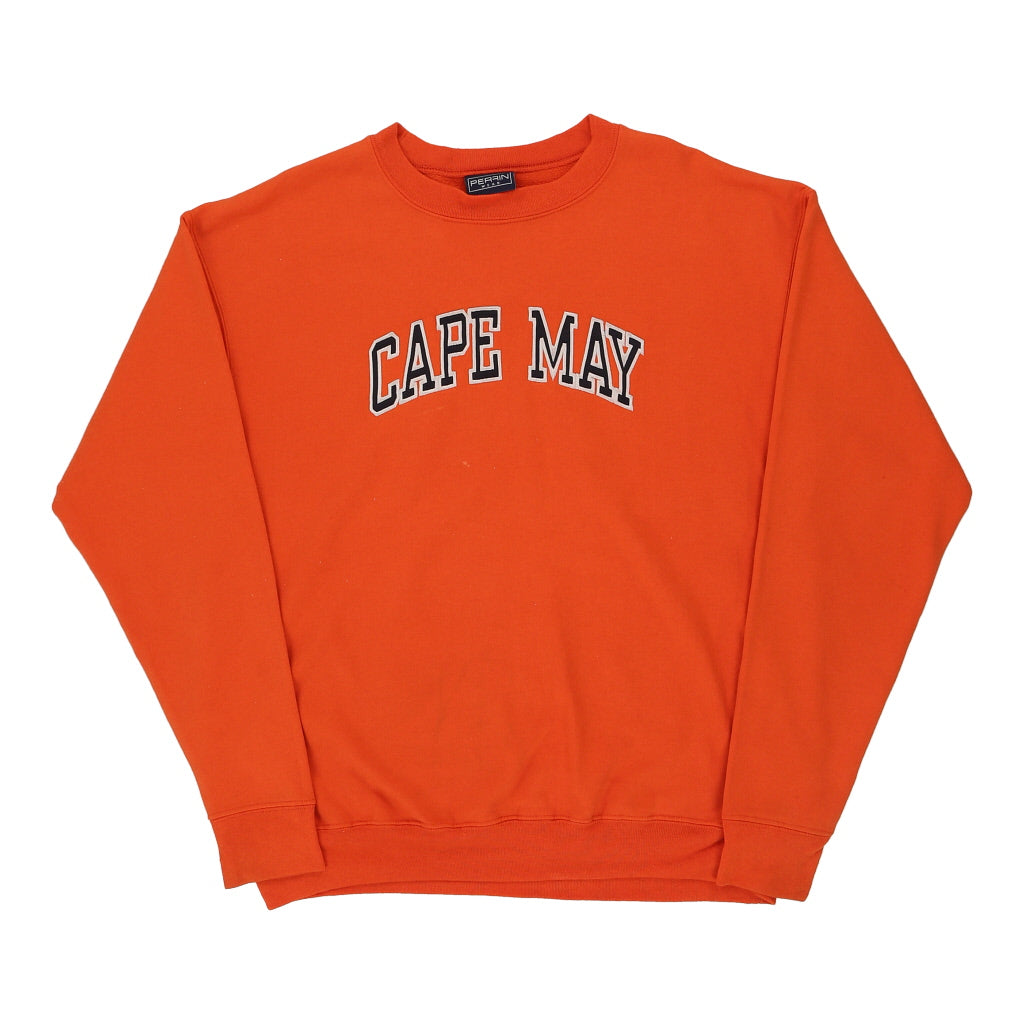 Cape May Perrin Sweatshirt - Large Orange Cotton Blend Refurbished - Thrifted (note: this is a term often used to describe second- refurbished available on Cerqular