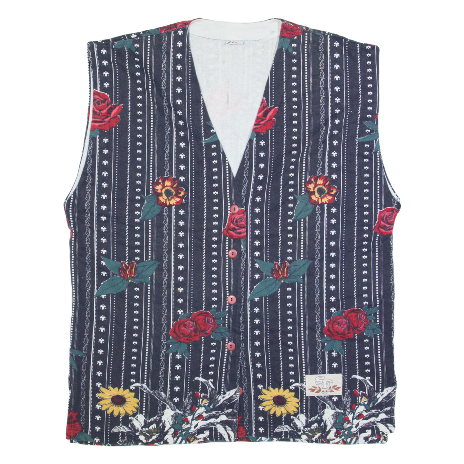 SUCCO DI FRUTTA Womens Waistcoat Blue Striped XL Refurbished - N/A refurbished available on Cerqular