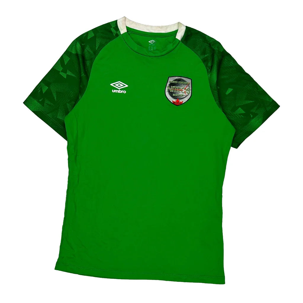 Nitros Umbro Football Shirt - Small Green Polyester Refurbished - Thrifted (note: this is a term often used to describe second- refurbished available on Cerqular