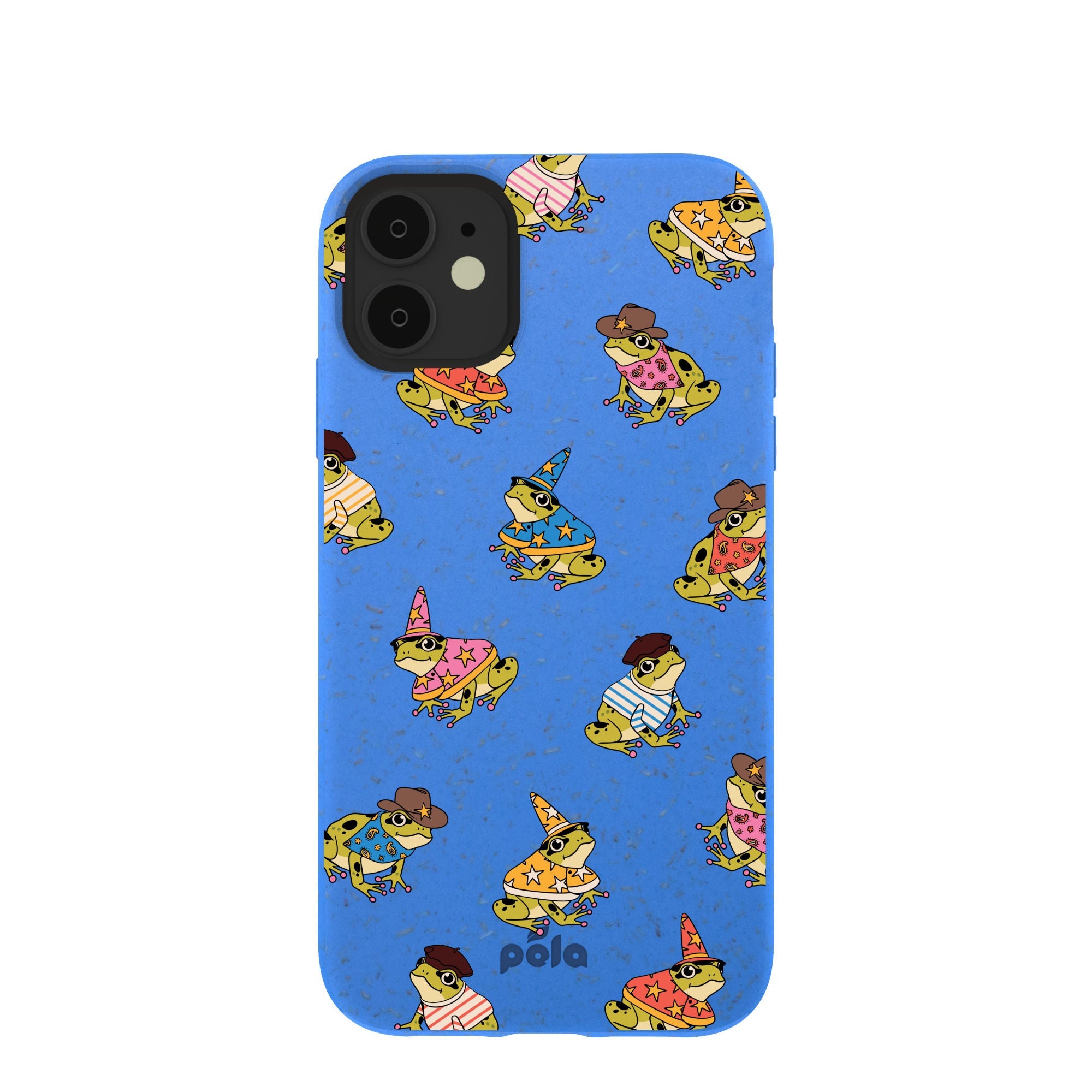 Electric Blue Fancy Frogs iPhone 11 Case Refurbished - Pela Case refurbished available on Cerqular