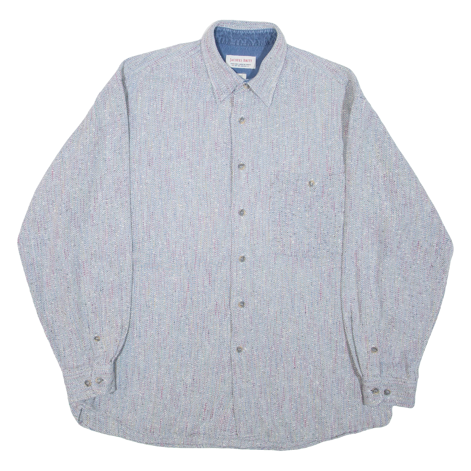 JACQUES BRITT Mens Plain Shirt Grey Long Sleeve XL Refurbished - N/A refurbished available on Cerqular
