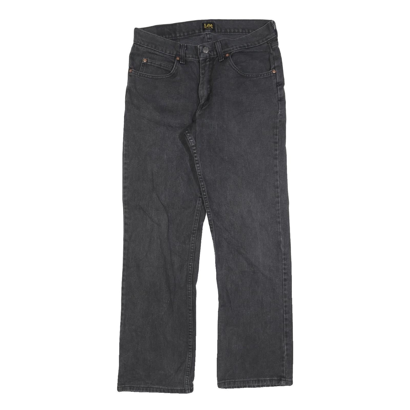 LEE Mens Regular Fit Black Denim Jeans Cotton Blend Zip W32 L32 Classic Style Refurbished - N/A refurbished available on Cerqular