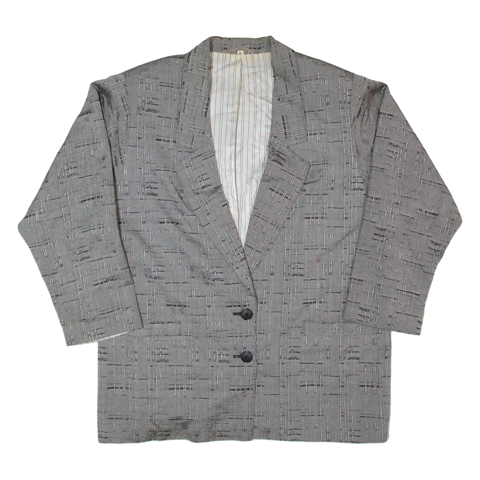 RENE FONTAINE Womens Blazer Jacket Grey L Refurbished - N/A refurbished available on Cerqular