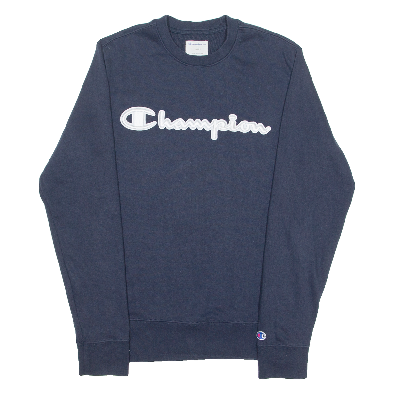 CHAMPION Mens Sweatshirt Blue Crew Neck S Refurbished - N/A refurbished available on Cerqular