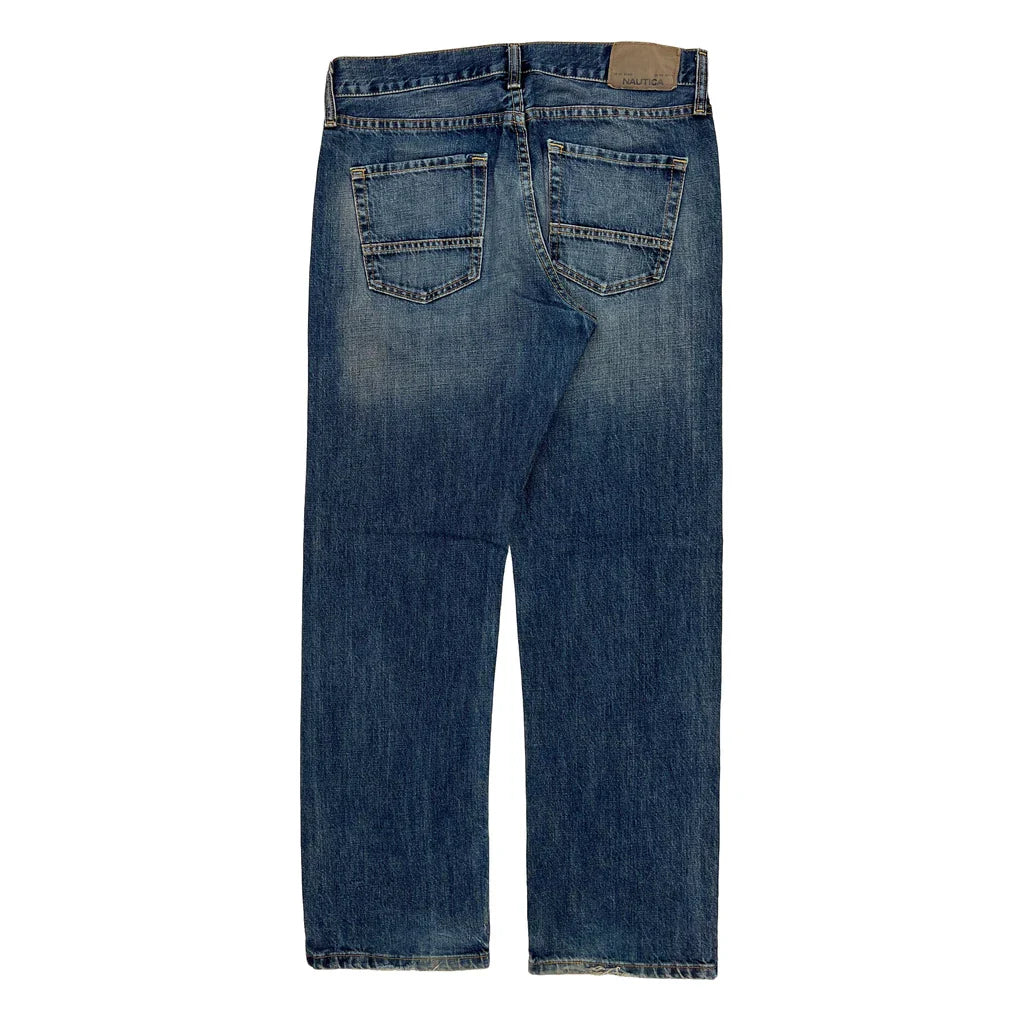 Nautica Jeans - 32W 30L Dark Wash Cotton Refurbished - Thrifted (note: this is a term often used to describe second- refurbished available on Cerqular