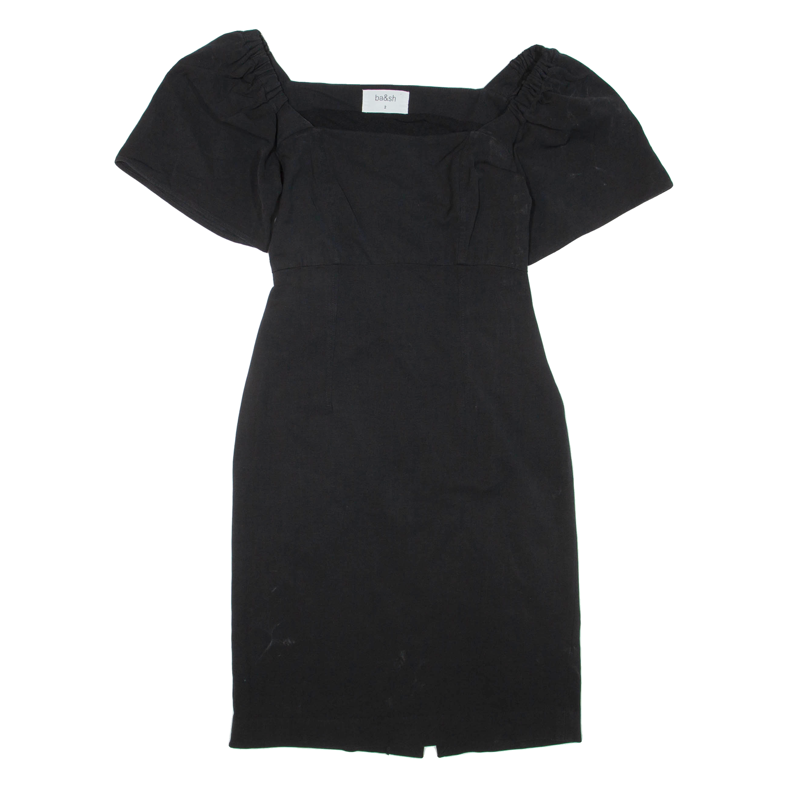BA&SH Womens Pencil Dress Black Viscose Short Sleeve Knee Length S Refurbished - N/A refurbished available on Cerqular