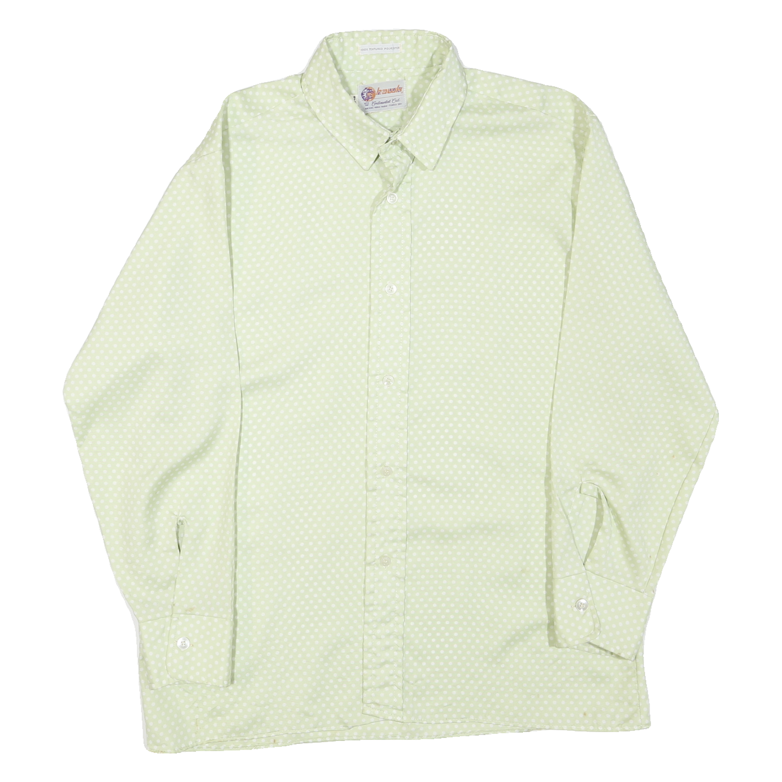 HAWK Mens Cream & White Polka Dot Shirt Long Sleeve Button L Refurbished - N/A refurbished available on Cerqular