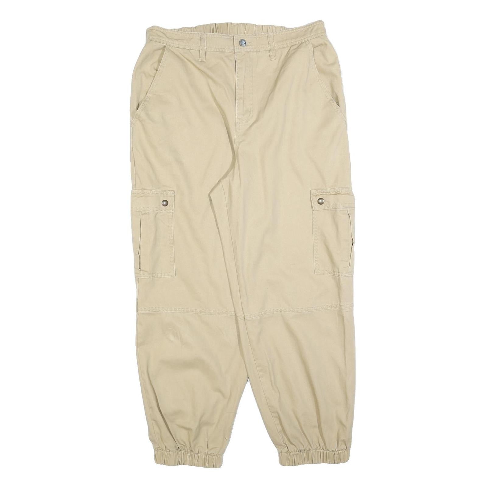 WILD FABLE Womens Cotton Blend Beige Relaxed Cargo Trousers W32 L28 Casual Refurbished - N/A refurbished available on Cerqular