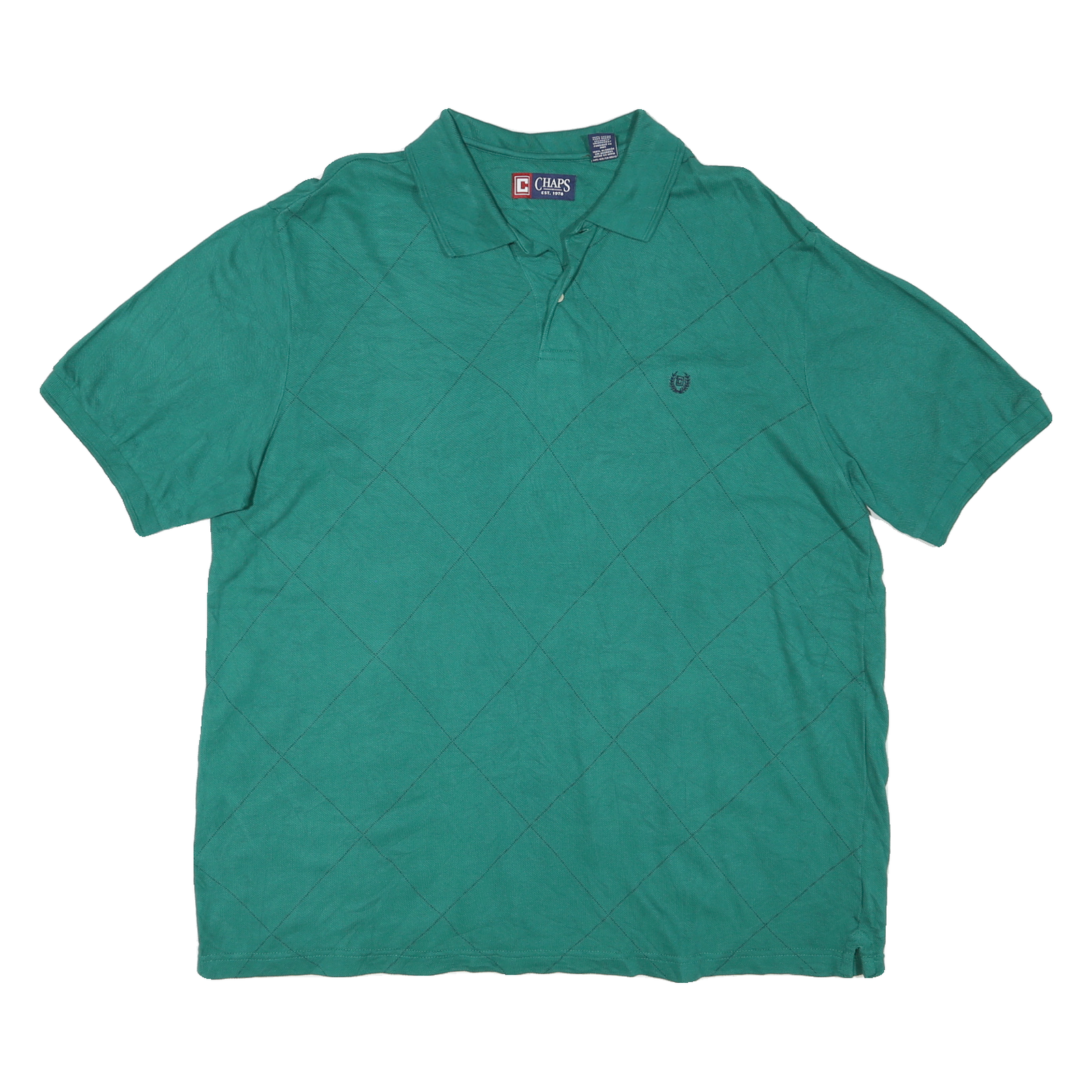 CHAPS Mens Green Plain XL Cotton Polo Shirt Short Sleeve Classic Fit Refurbished - N/A refurbished available on Cerqular