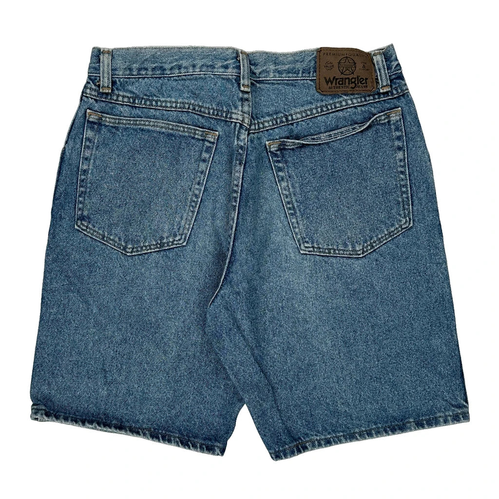 Wrangler Denim Shorts - 30W 9L Blue Denim Refurbished - Thrifted (note: this is a term often used to describe second- refurbished available on Cerqular