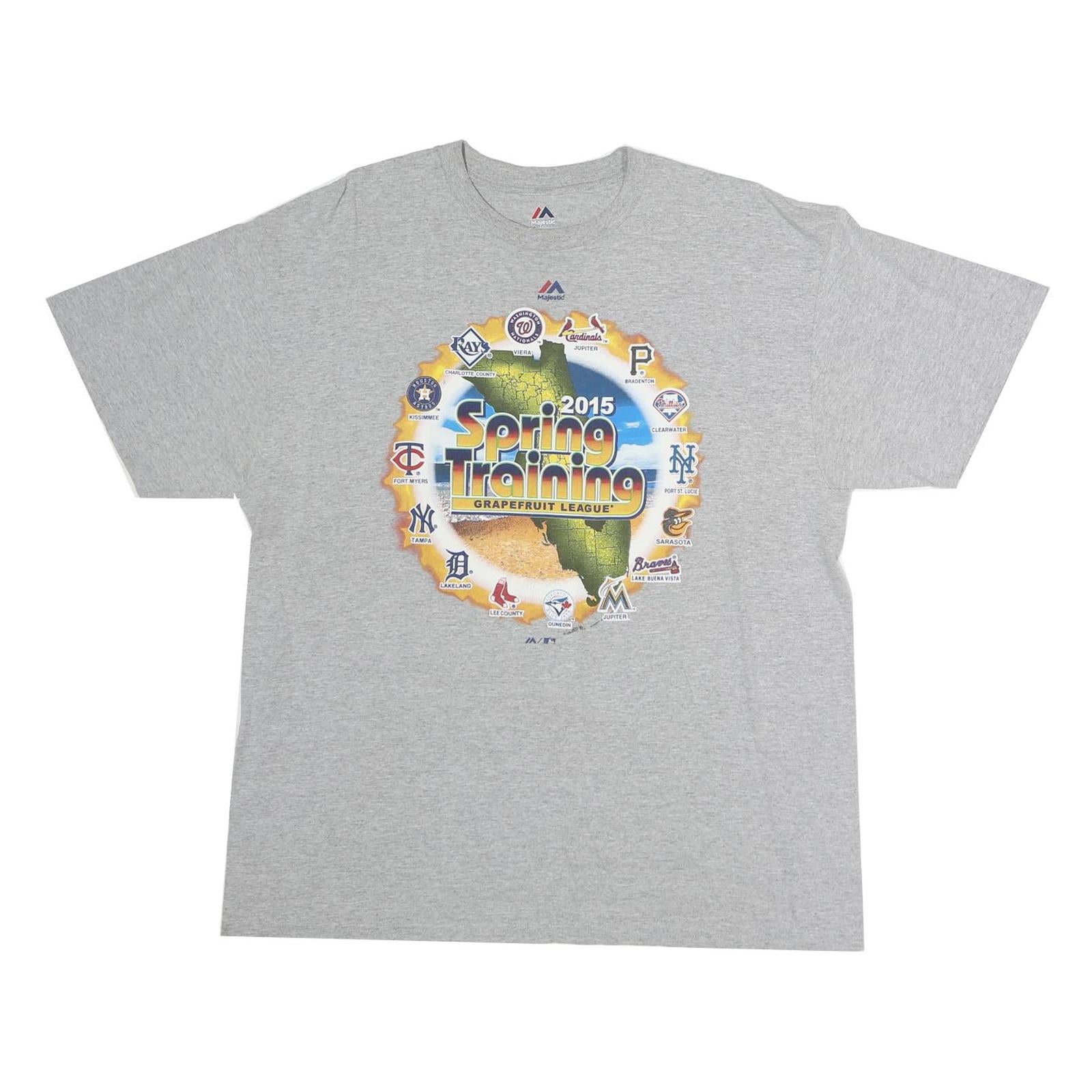 MAJESTIC Mens Grey 2015 Spring Training Graphic T-Shirt XL Short Sleeve Crew Refurbished - N/A refurbished available on Cerqular