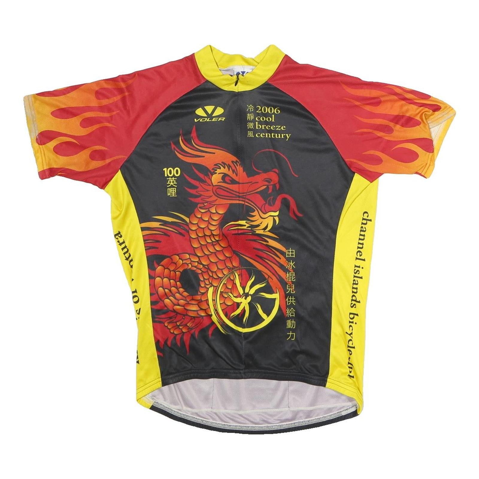 VOLER Mens Black & Yellow Graphic Cycling T-Shirt L Short Sleeve Crew Neck Flame Refurbished - N/A refurbished available on Cerqular