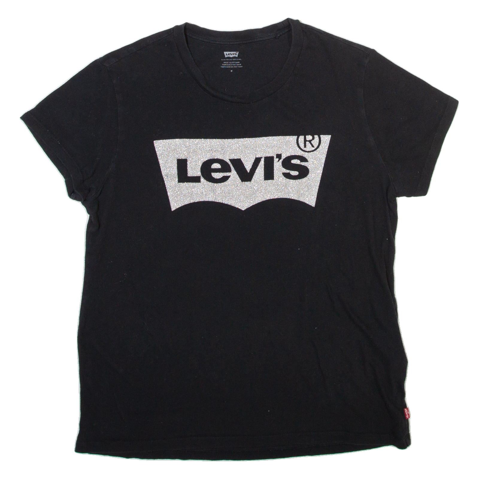LEVI'S Womens T-Shirt Black Crew Neck M Refurbished - N/A refurbished available on Cerqular