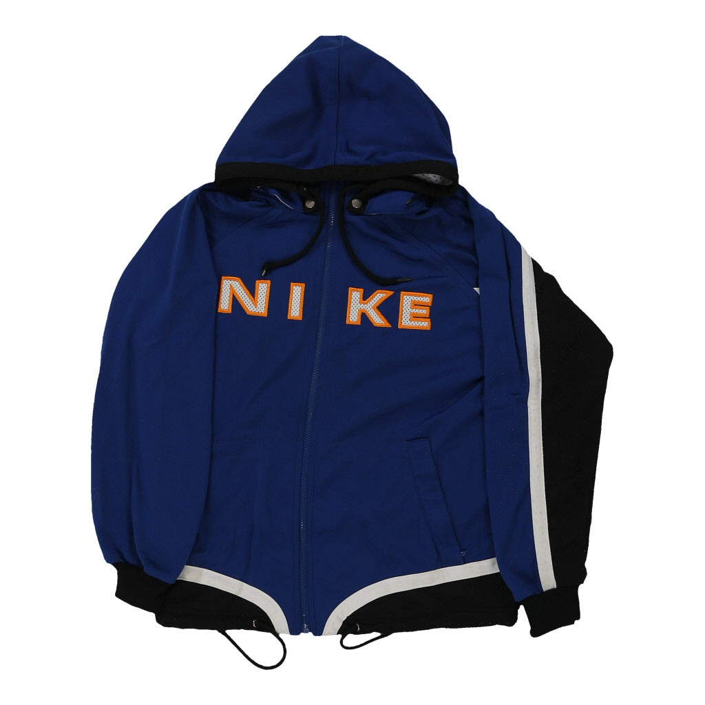 Age 10 Nike Spellout Jacket - Medium Blue Polyester | Size: medium Refurbished - Thrifted (note: this is a term often used to describe second- refurbished available on Cerqular