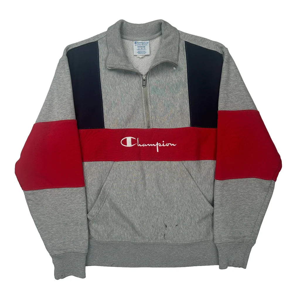 Buy Reverse Weave Champion Spellout 1/4 Zip - Medium Black Cotton Refurbished - $53.59 Reverse Weave Champion Spellout 1/4 Zip - Medium Black Cotton Refurbished - Thrifted (note: this is a term often used to describe second- refurbished available on Cerqular