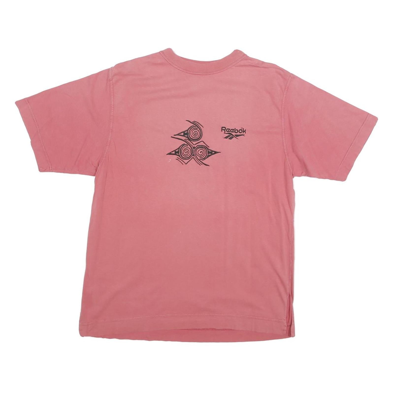 REEBOK Mens Pink Graphic T-Shirt M Short Sleeve Crew Neck Cotton Blend Casual Refurbished - N/A refurbished available on Cerqular