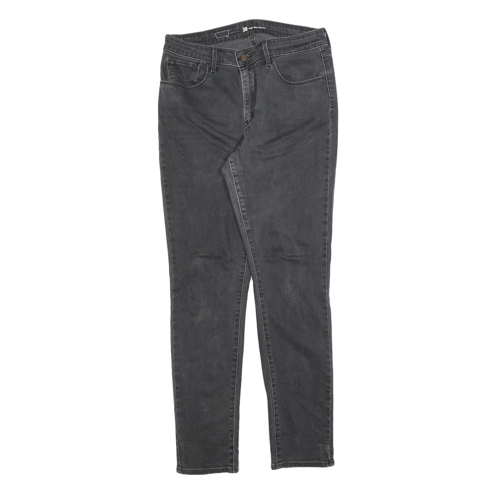 LEVI'S Womens Slim Black Denim Raw Slim Leg Jeans W30 L32 Skinny Stretch Refurbished - N/A refurbished available on Cerqular