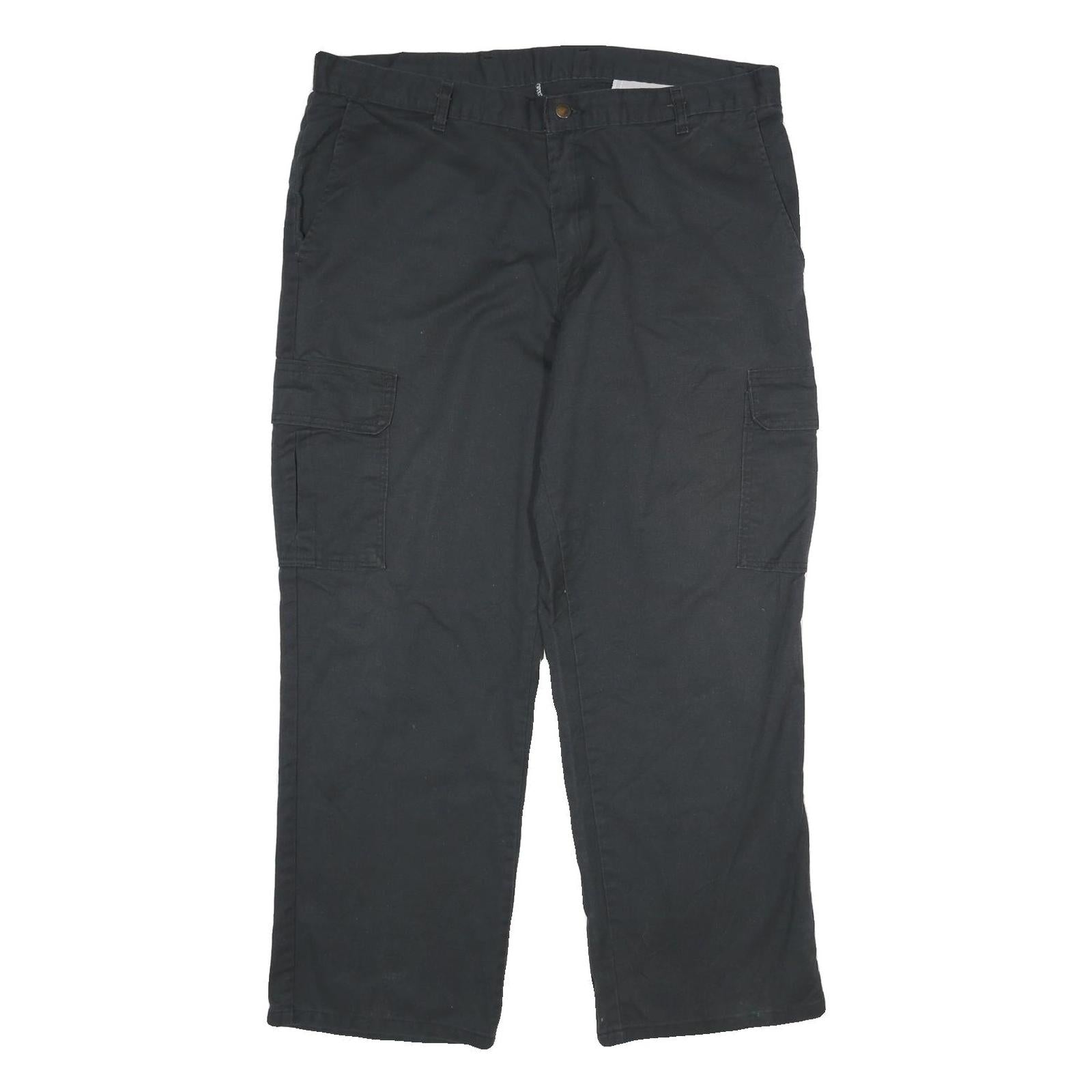 DICKIES Mens Cotton Black Regular Straight Trousers W38 L30 Work Cargo Pants Refurbished - N/A refurbished available on Cerqular