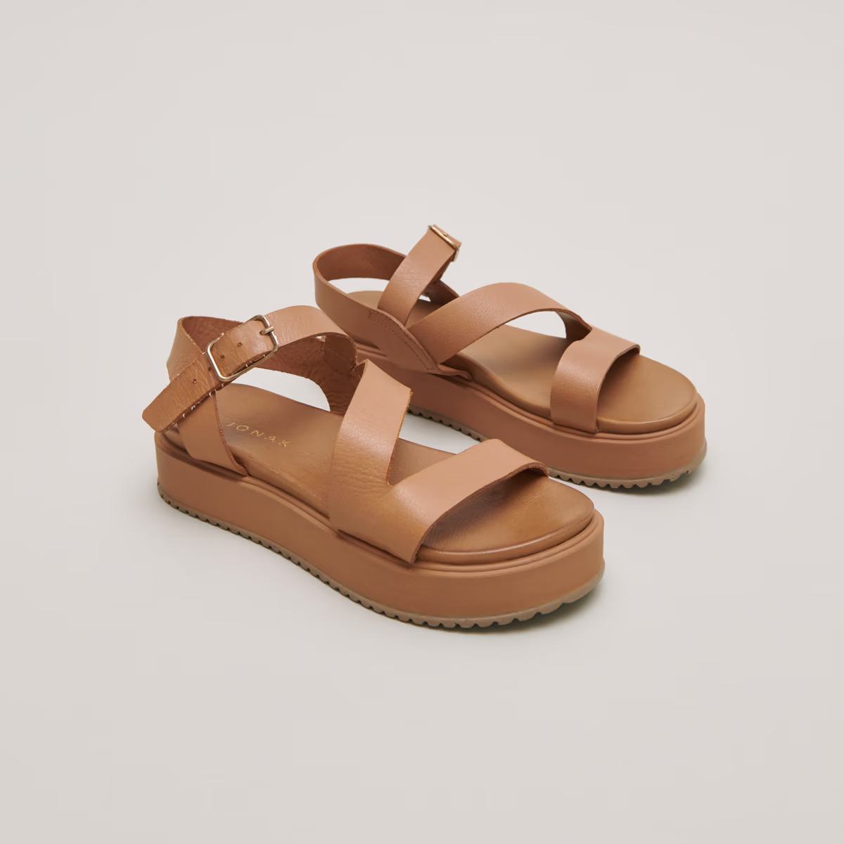 Sandales Isaure Cuir Camel | Color: CAMEL | Size: 40 Refurbished - Rue Madame is a known brand, and the standardized name is " refurbished available on Cerqular