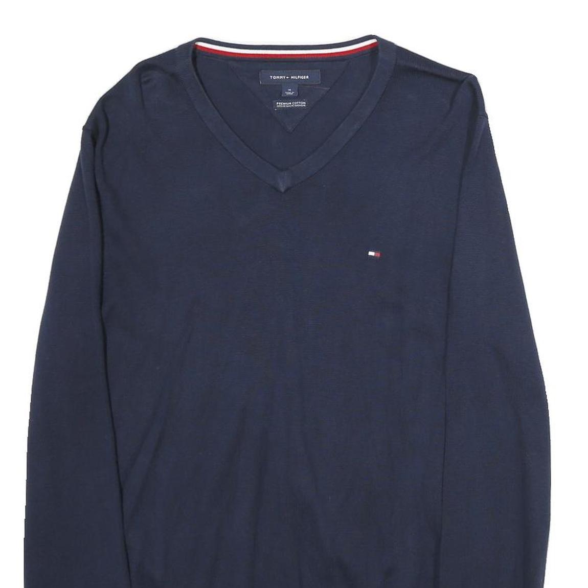 Buy TOMMY HILFIGER Mens Navy Blue Plain Cotton V-Neck Basic Knit Jumper L Refurbished - $32.49 TOMMY HILFIGER Mens Navy Blue Plain Cotton V-Neck Basic Knit Jumper L Refurbished - N/A refurbished available on Cerqular