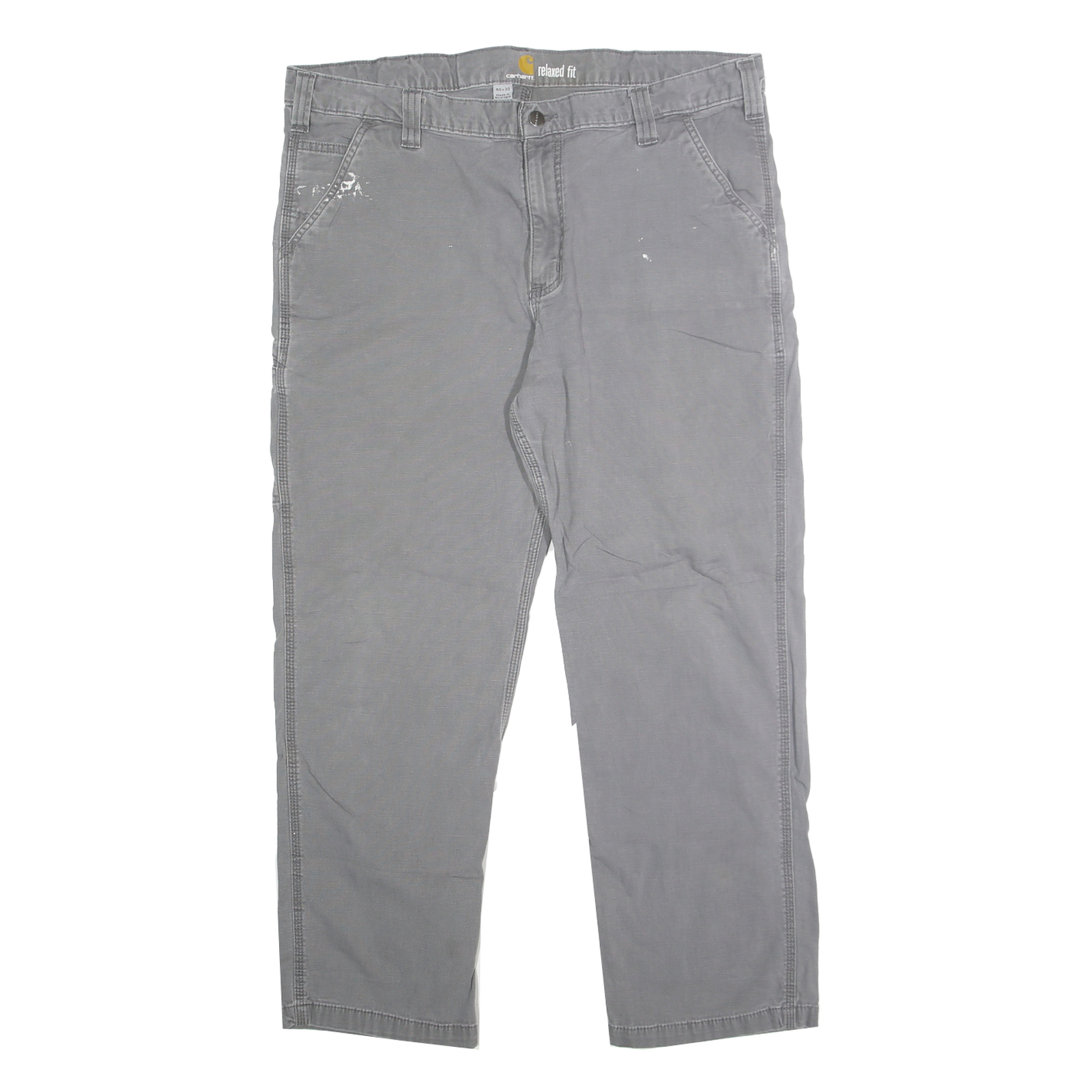 CARHARTT Mens Cotton Blend Grey Relaxed Fit Straight Leg Trousers W40 L30 Refurbished - N/A refurbished available on Cerqular
