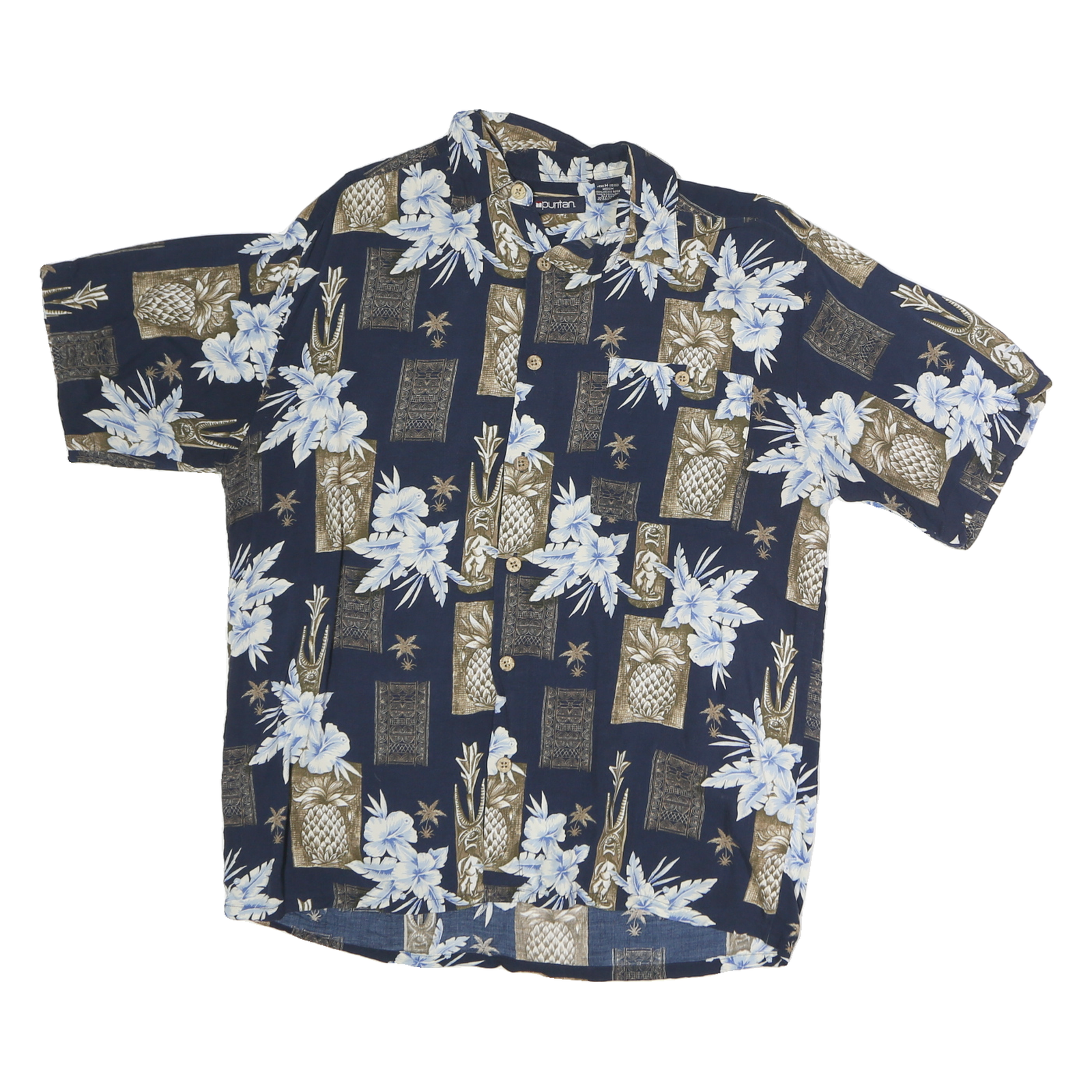 Buy PURITAN Mens Blue & Brown Hawaiian Shirt M Cotton Floral Pattern Relaxed Fit Refurbished - $16.89 PURITAN Mens Blue & Brown Hawaiian Shirt M Cotton Floral Pattern Relaxed Fit Refurbished - N/A refurbished available on Cerqular