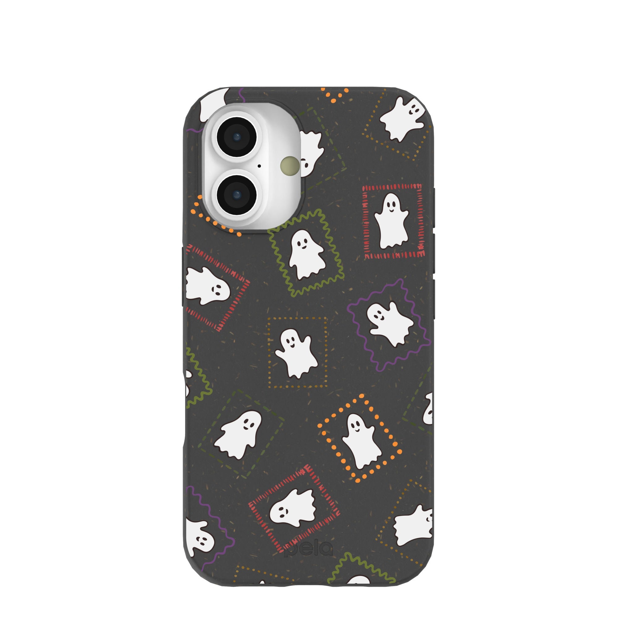 Black Ghost Stamps iPhone 16 Case Refurbished - Pela Case refurbished available on Cerqular