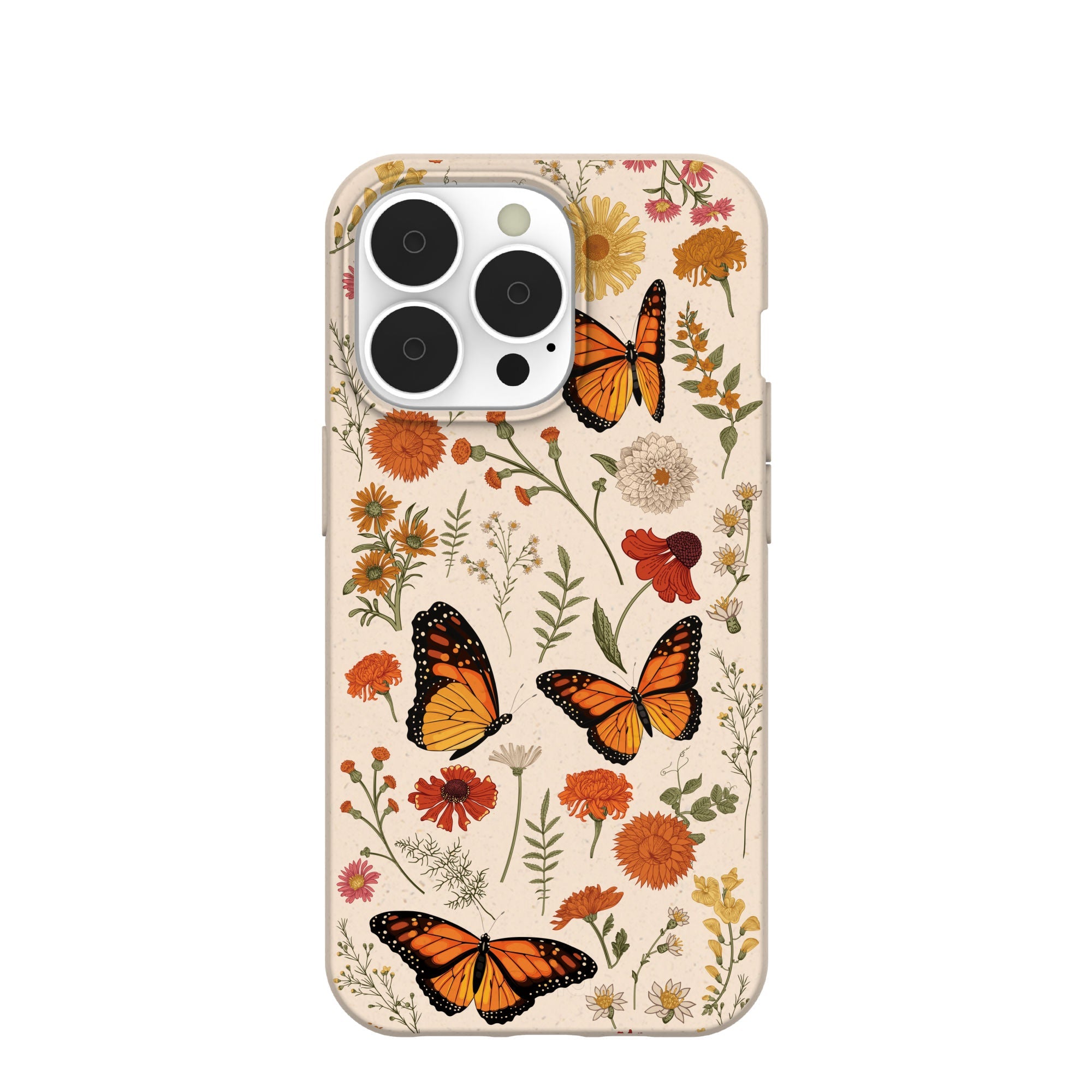 Seashell Monarch Butterfly iPhone 13 Pro Case Refurbished - Pela Case refurbished available on Cerqular