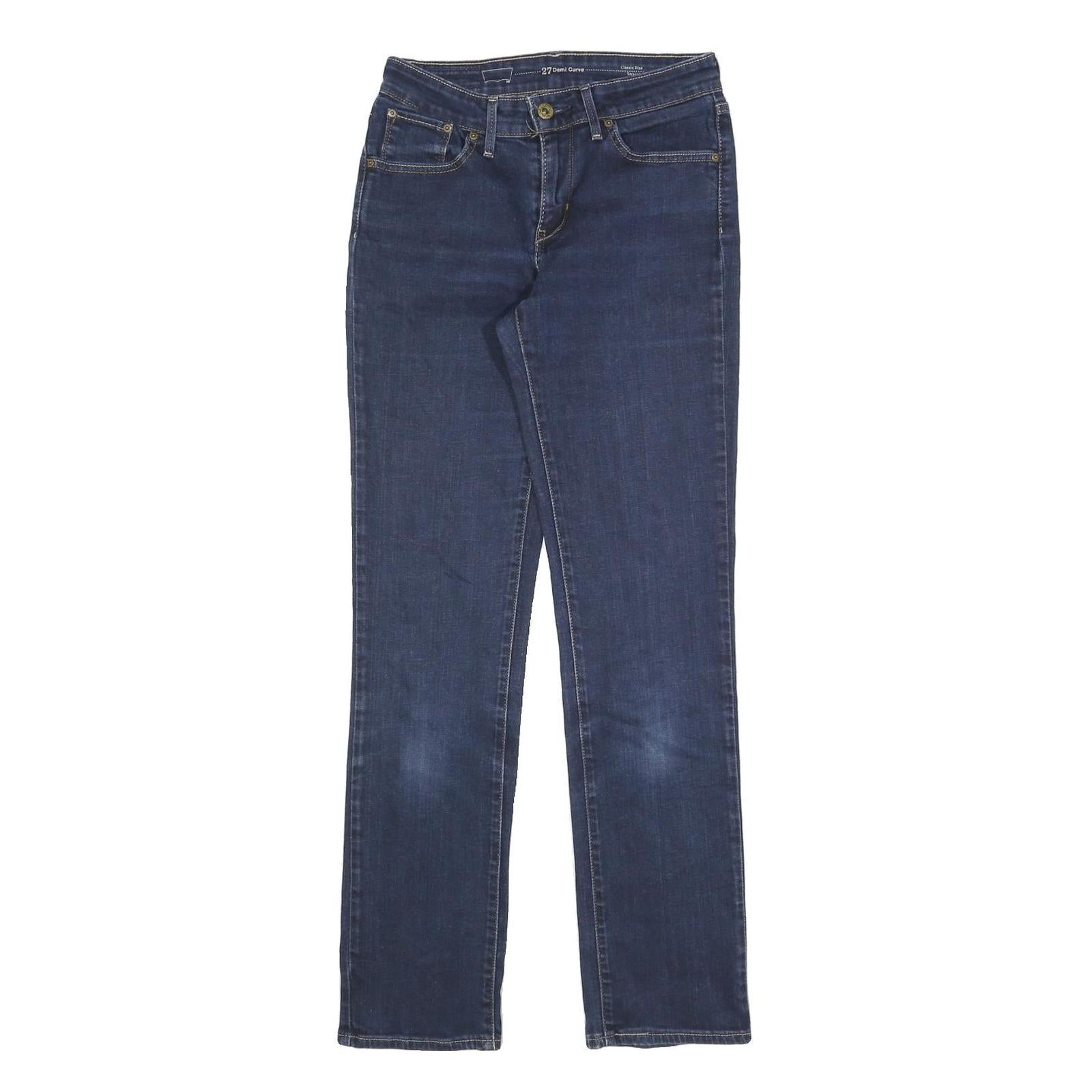 LEVI'S Womens Blue Regular Straight Denim Medium Wash W27 L32 Zip Jeans Refurbished - N/A refurbished available on Cerqular
