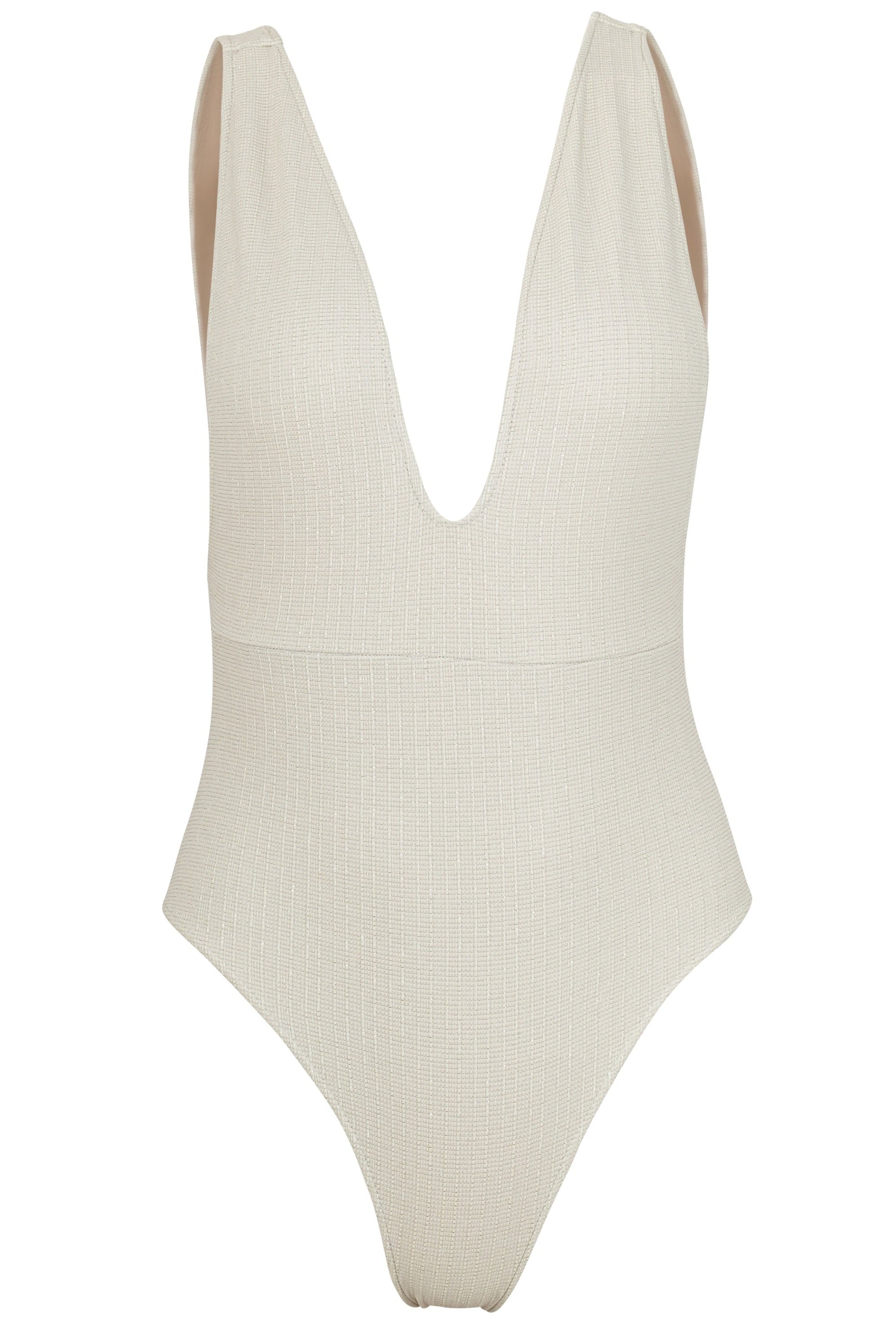 Buy Helena Deep Plunge Swimsuit in Platinum | Size: Medium Refurbished - $223.00 Helena Deep Plunge Swimsuit in Platinum | Size: Medium Refurbished - Sauipe Swim refurbished available on Cerqular