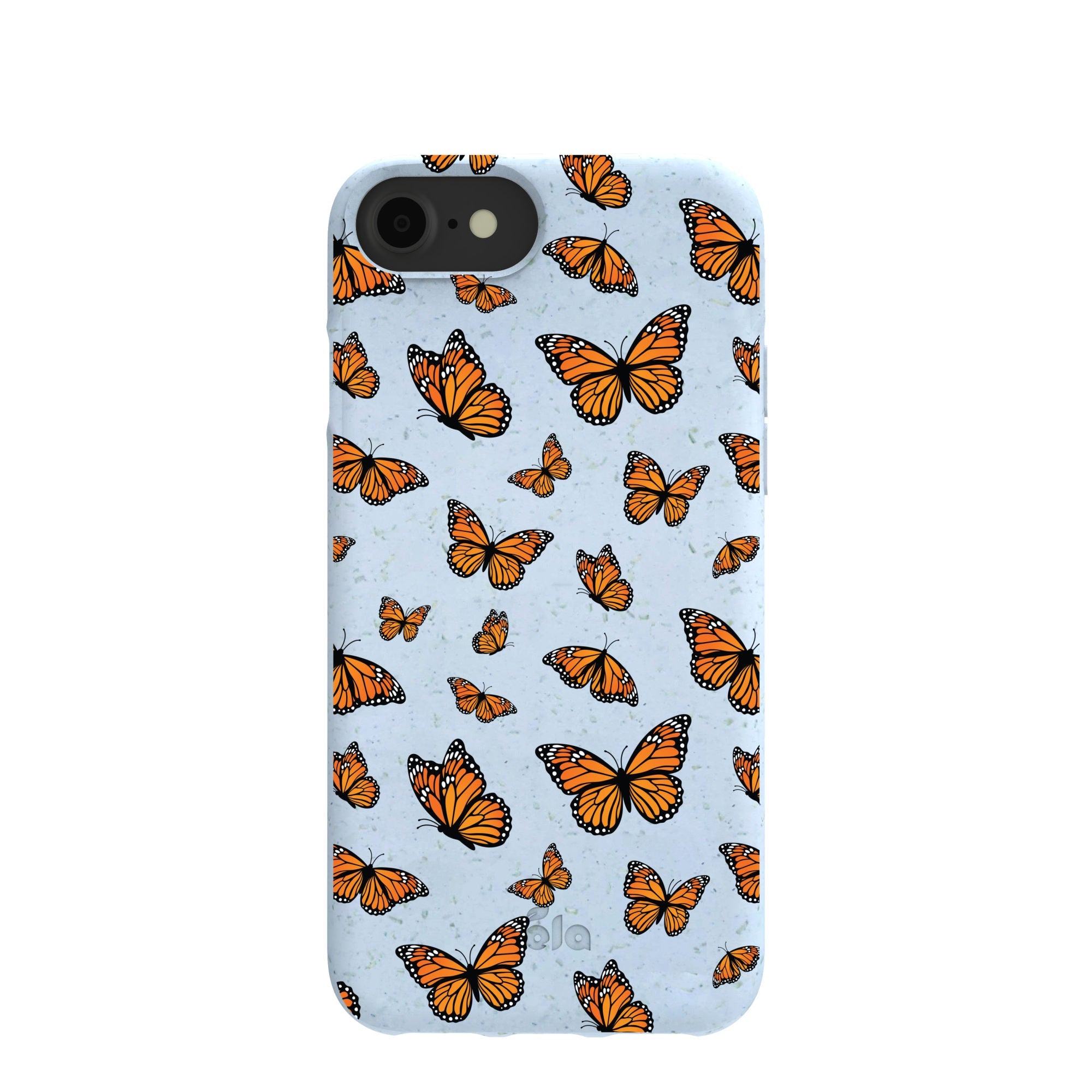 Powder Blue Monarchs in flight iPhone 6/6s/7/8/SE Case Refurbished - Pela Case refurbished available on Cerqular