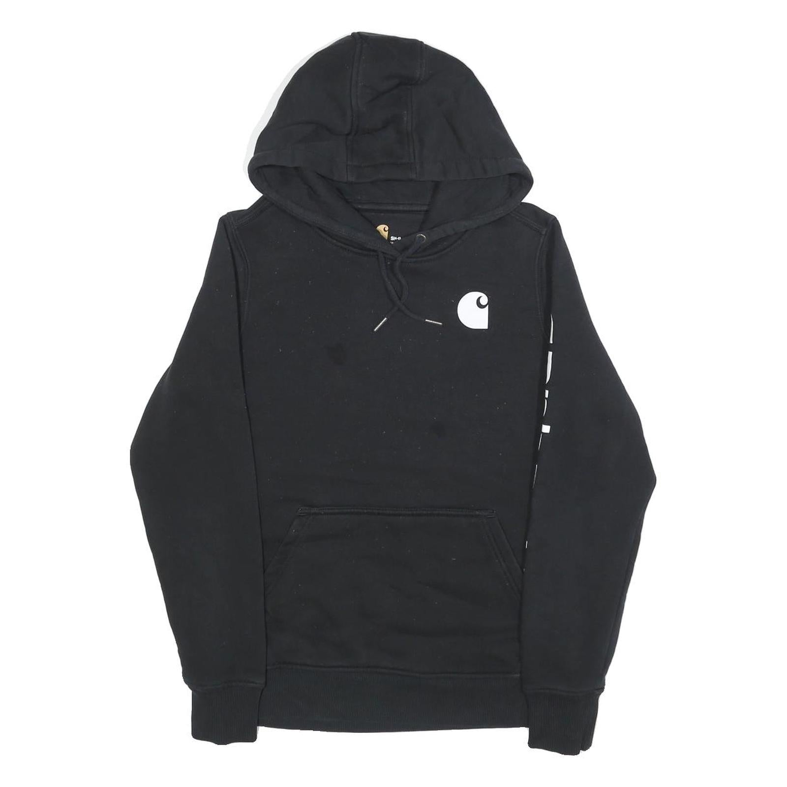 CARHARTT Womens Black Hoodie S Pullover Cotton Blend Casual Logo Print Refurbished - N/A refurbished available on Cerqular